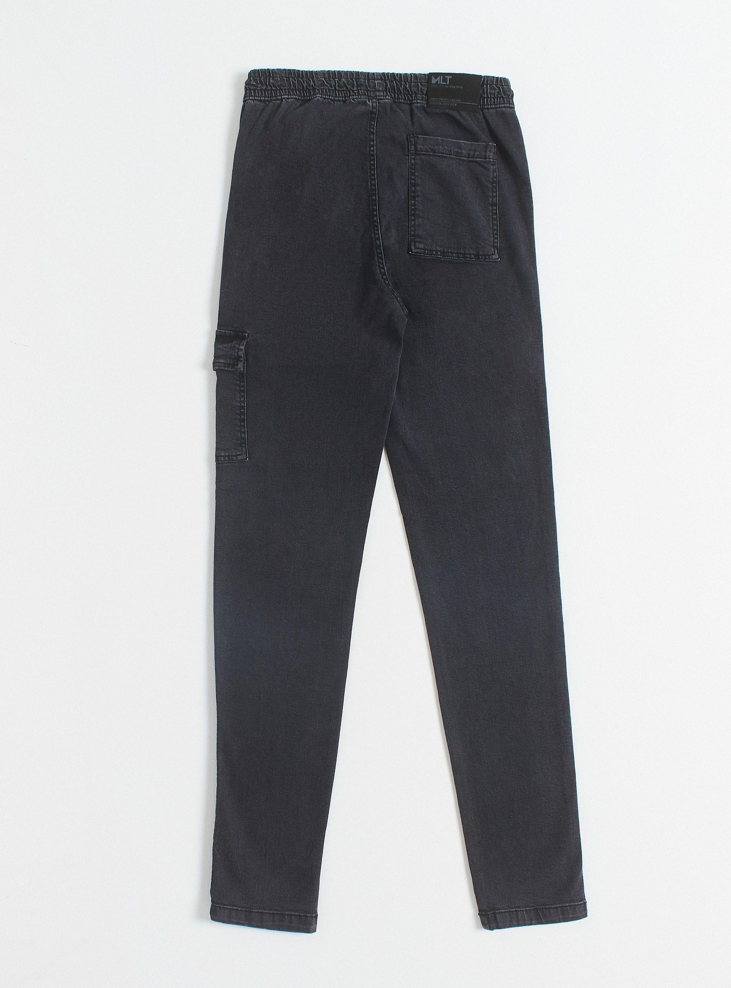 Jeans Cintura Elasticada y Bolsillo Cargo-1