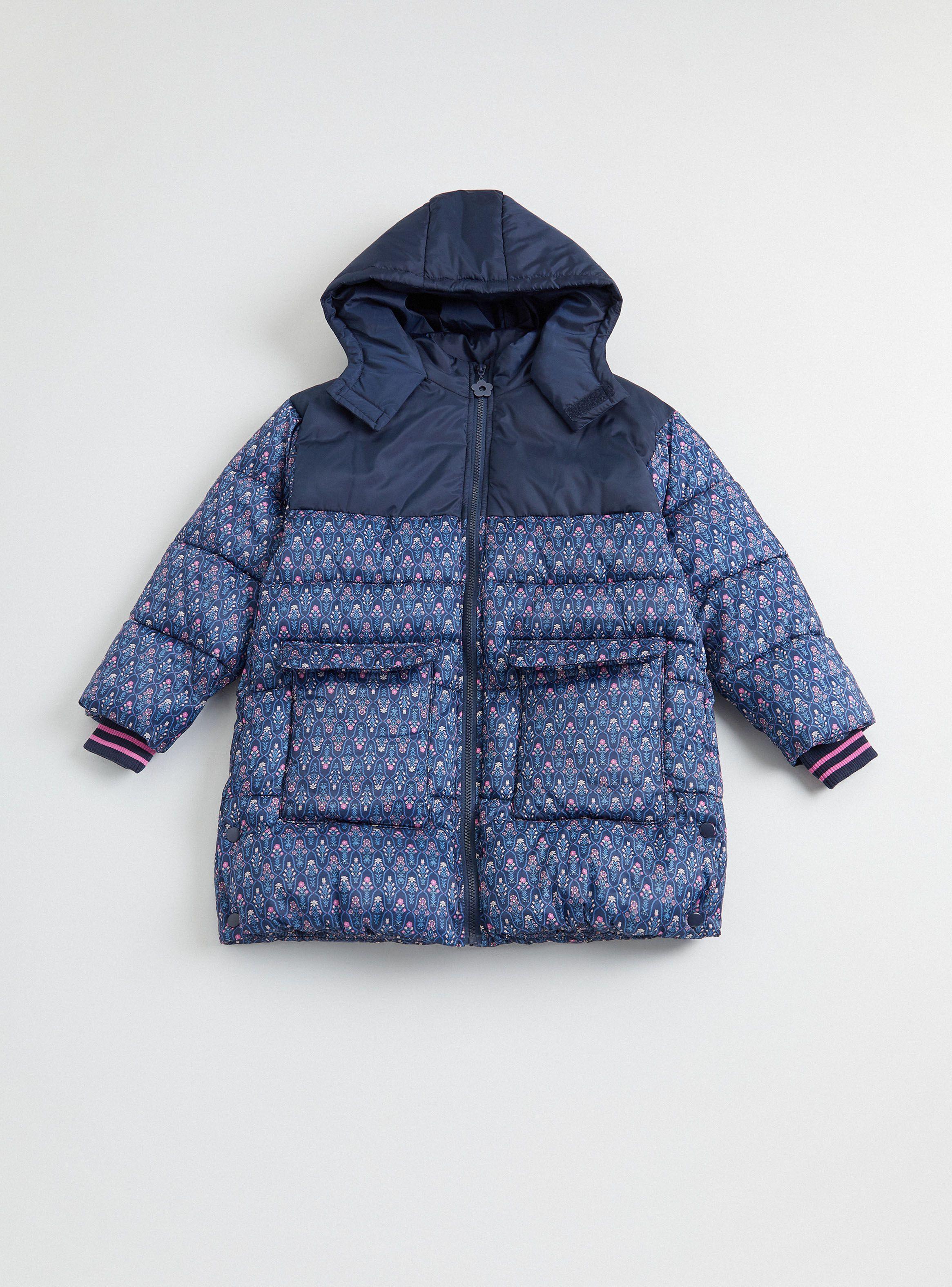 Parka con Estampado Bolsillos Delanteros y Capucha-0