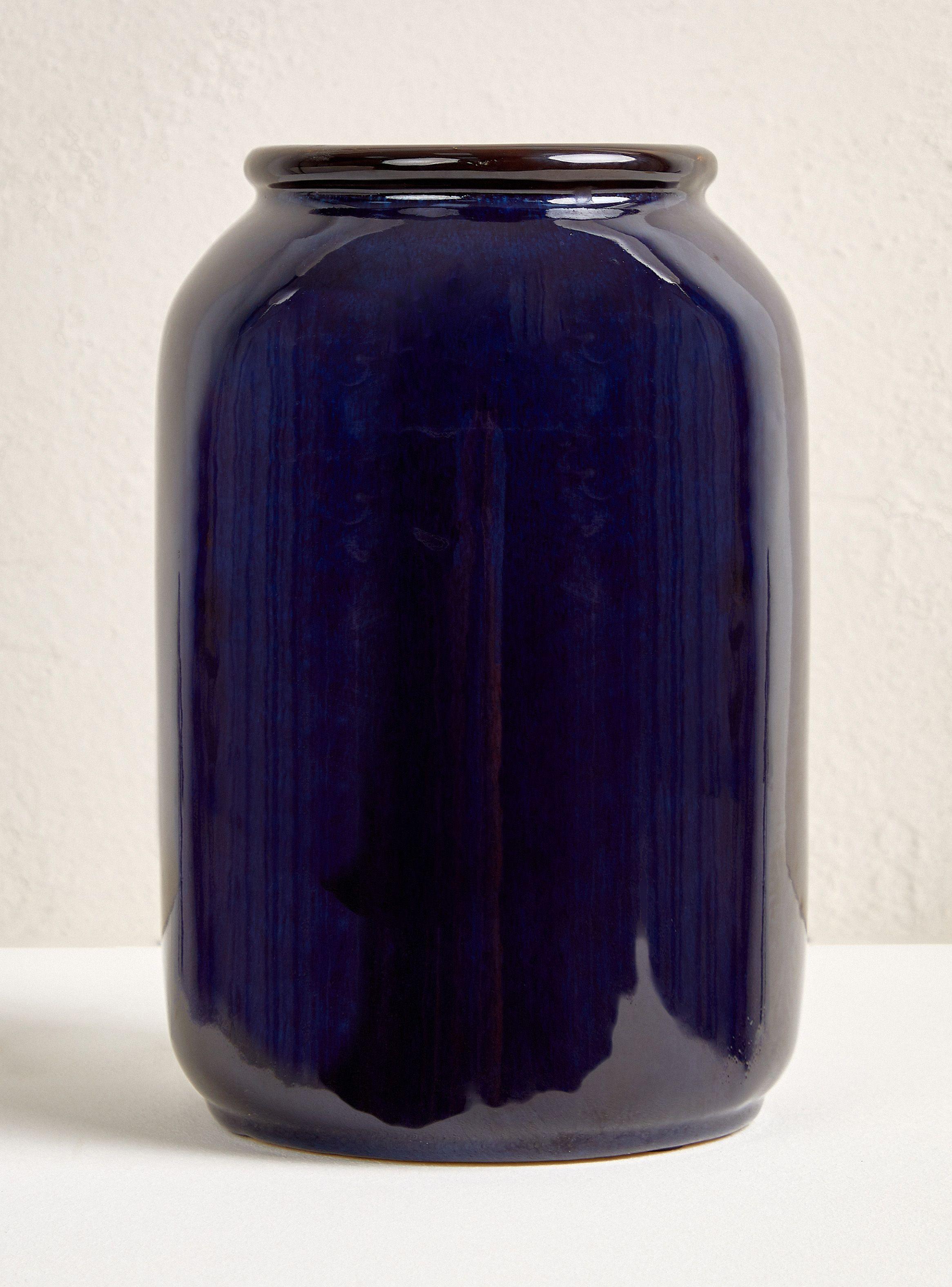 Jarrón Cerámica Azul S-0