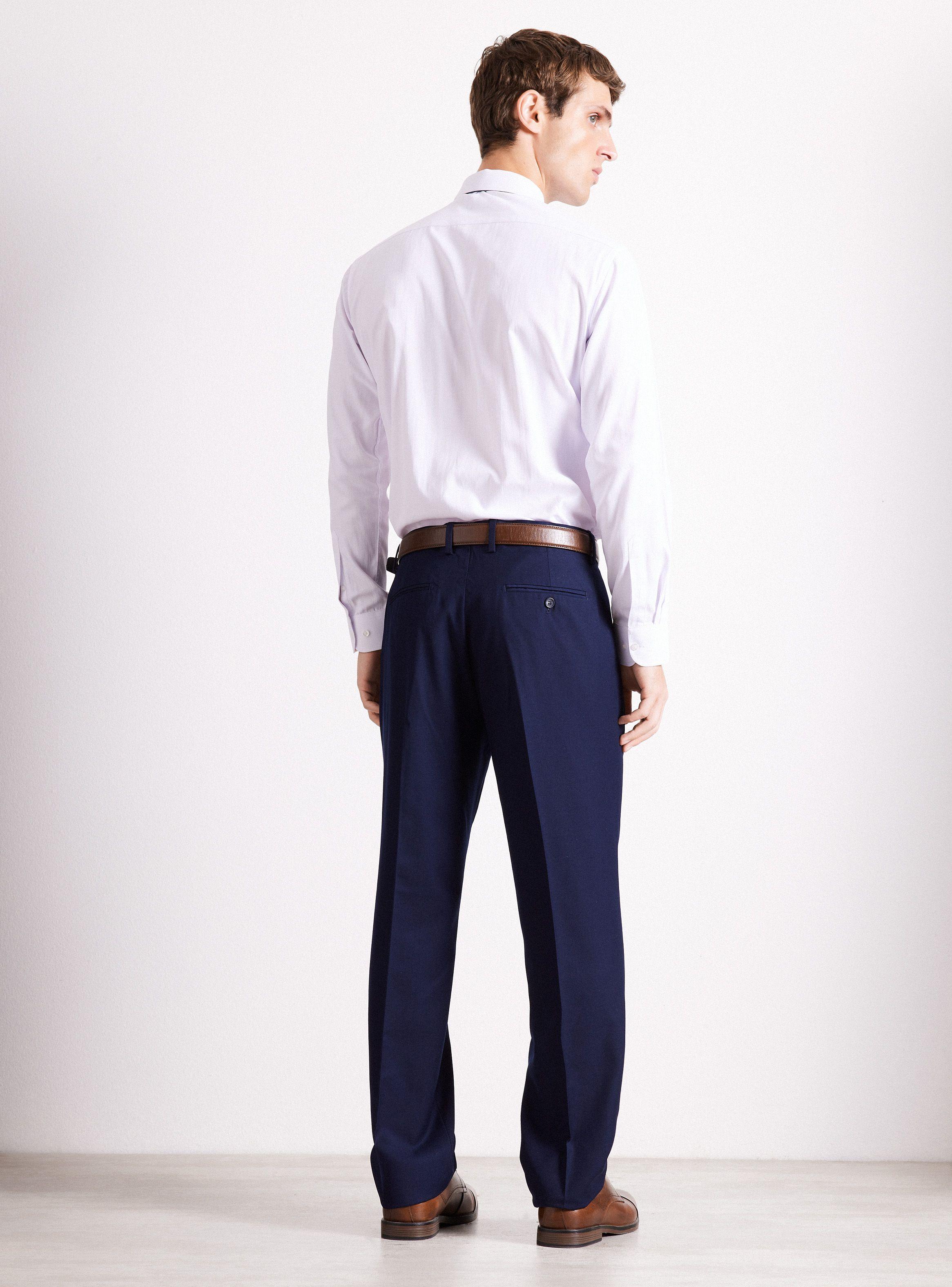Pantalón de Vestir Clásico Azul Marino y Negro de Arrow