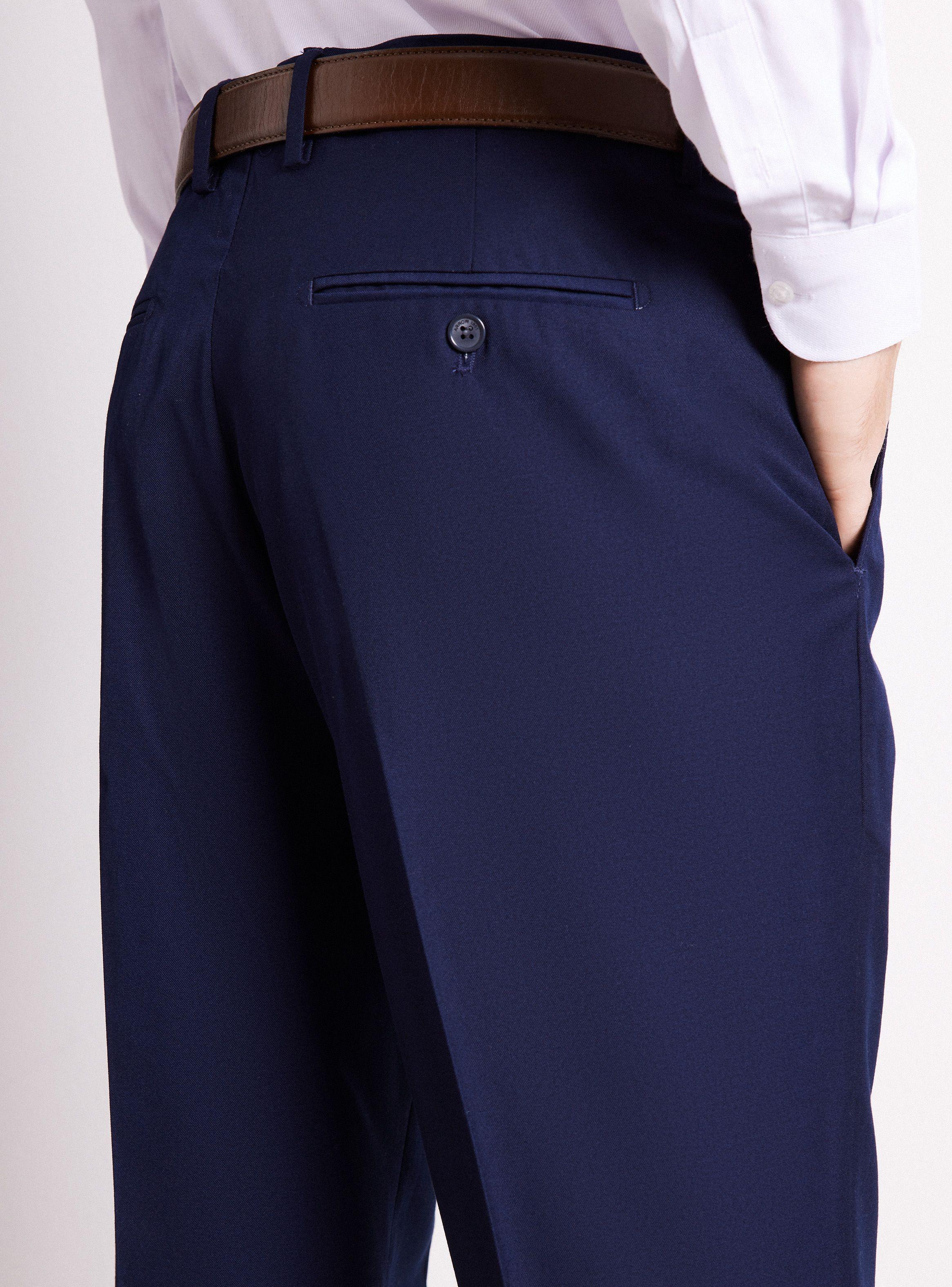 Pantalón de Vestir Clásico Azul Marino y Negro de Arrow