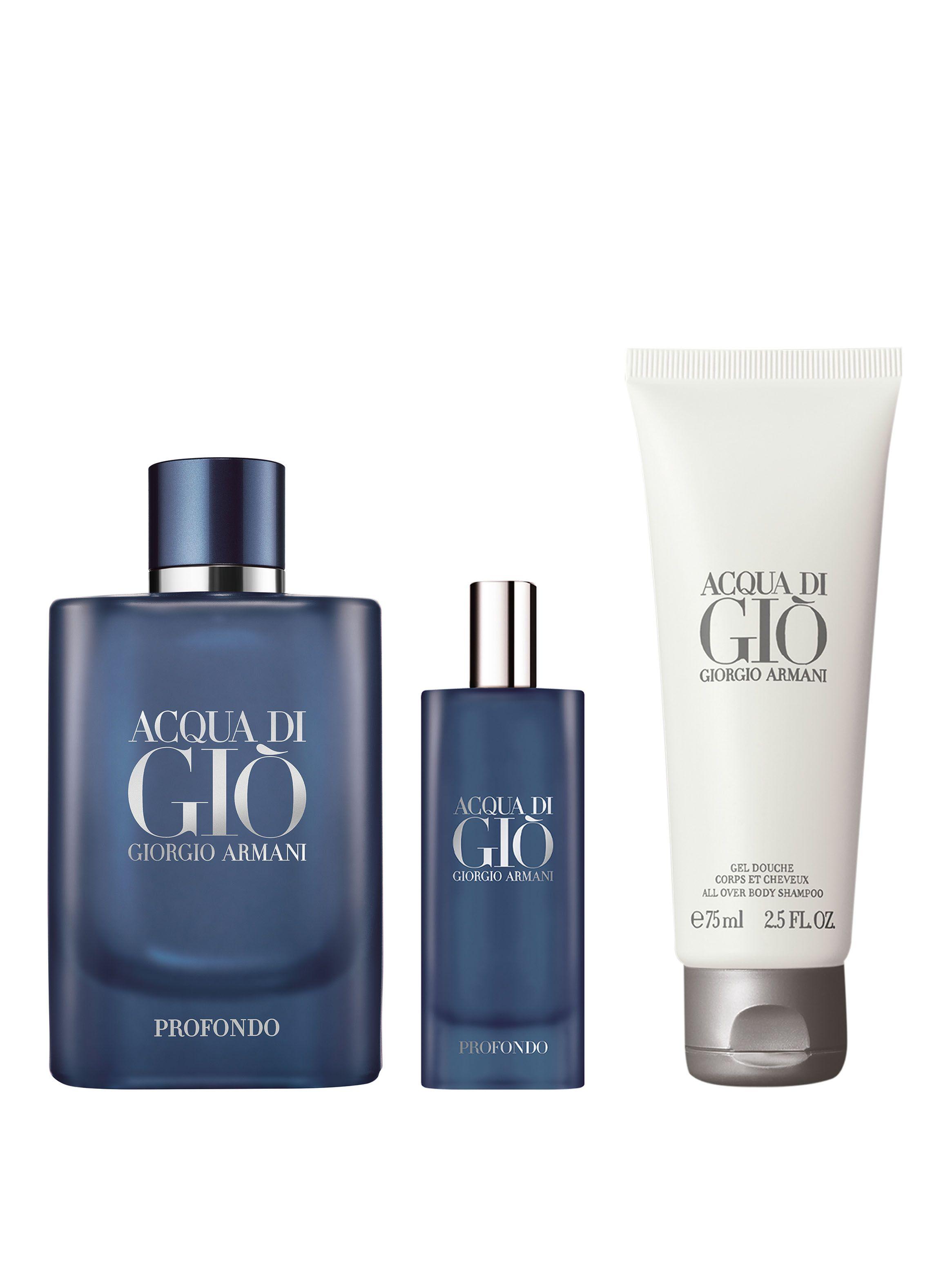 Set Perfume Acqua di Gio Profondo EDP Hombre 125 ml  + 15ml + Gel de ducha 75ml-0