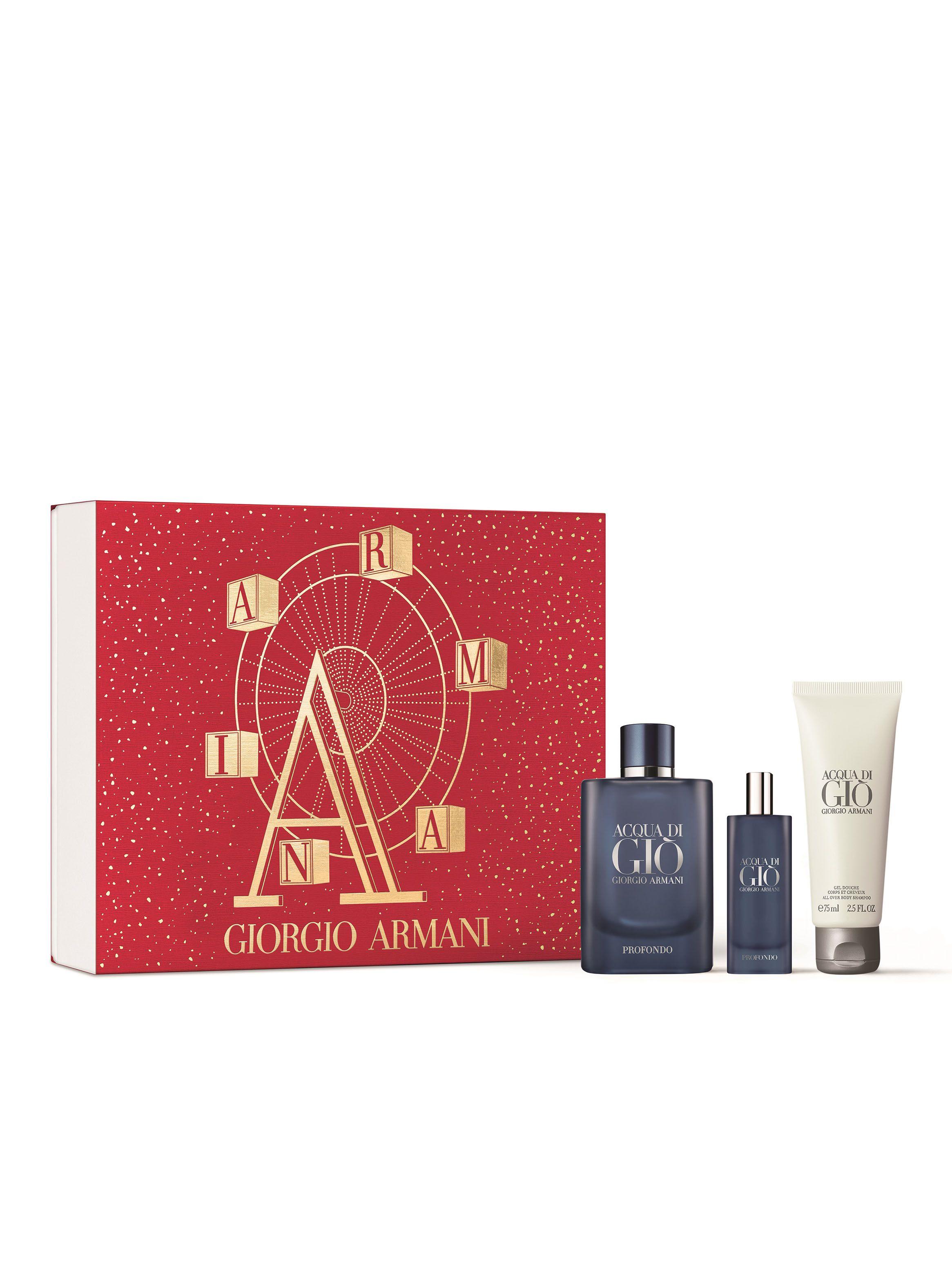 Set Perfume Acqua di Gio Profondo EDP Hombre 125 ml  + 15ml + Gel de ducha 75ml-1