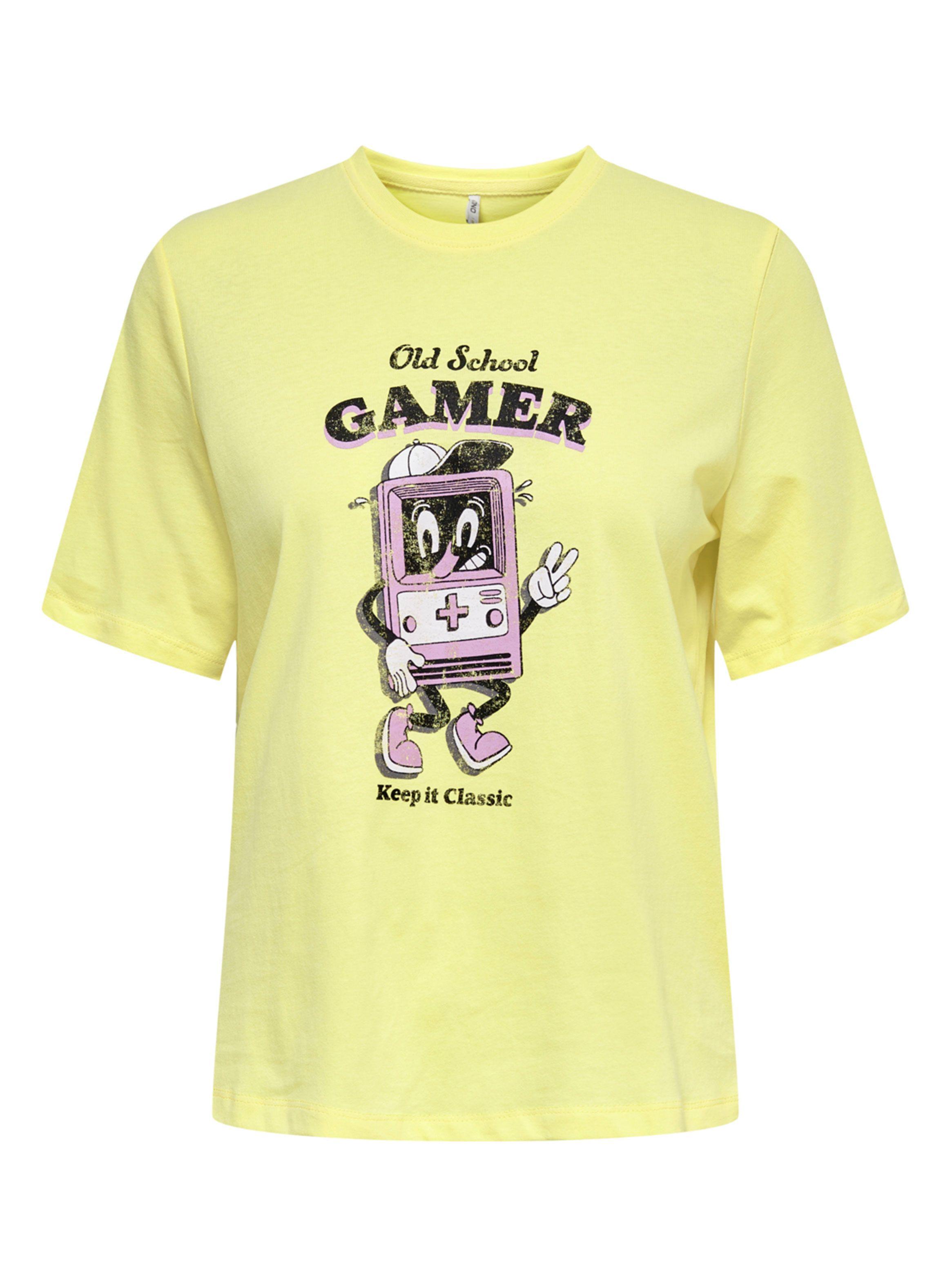 Polera Manga Corta Amarillo Claro-0