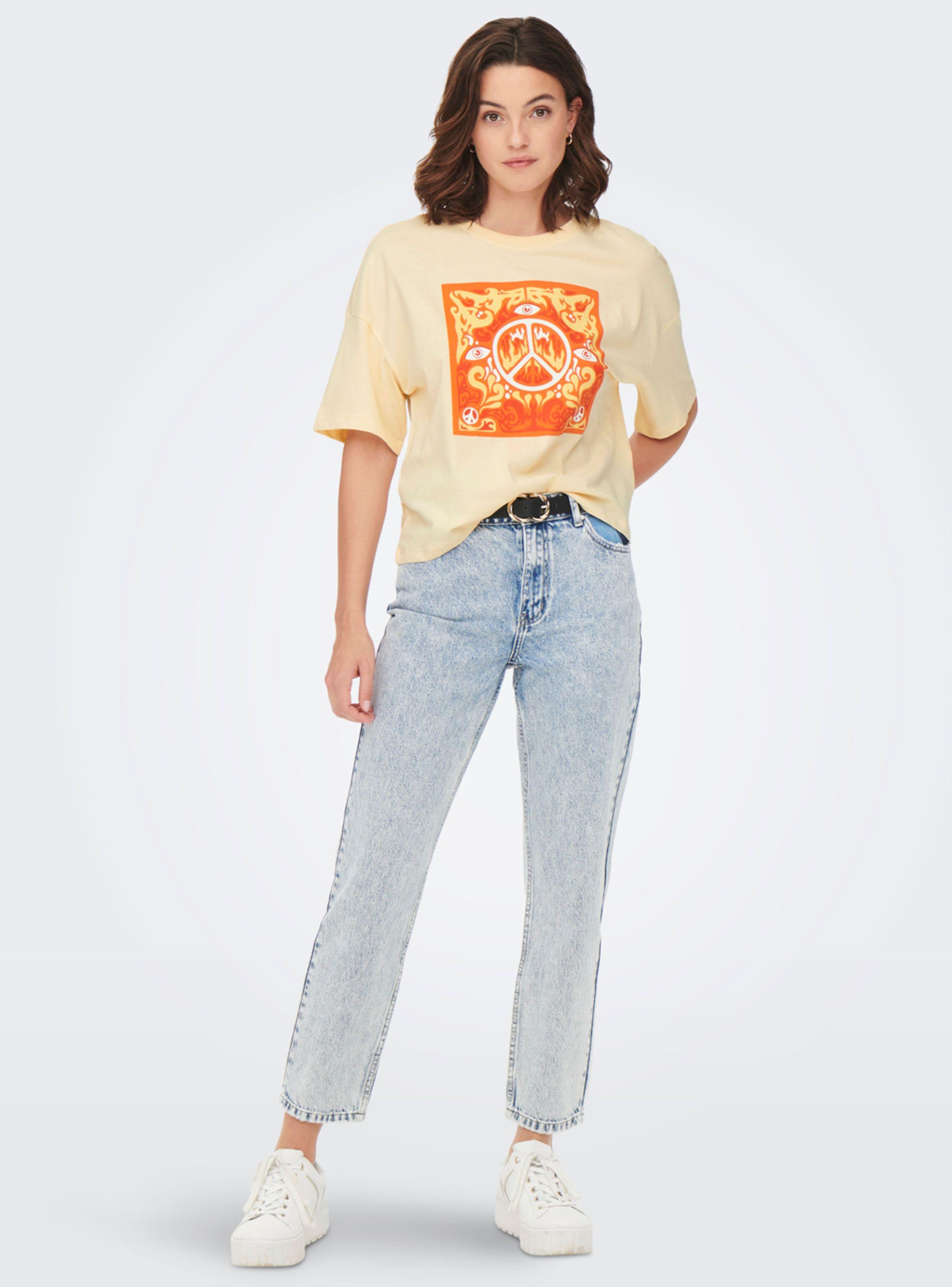 Polera Diseño Manga Corta Estampada Peace-3