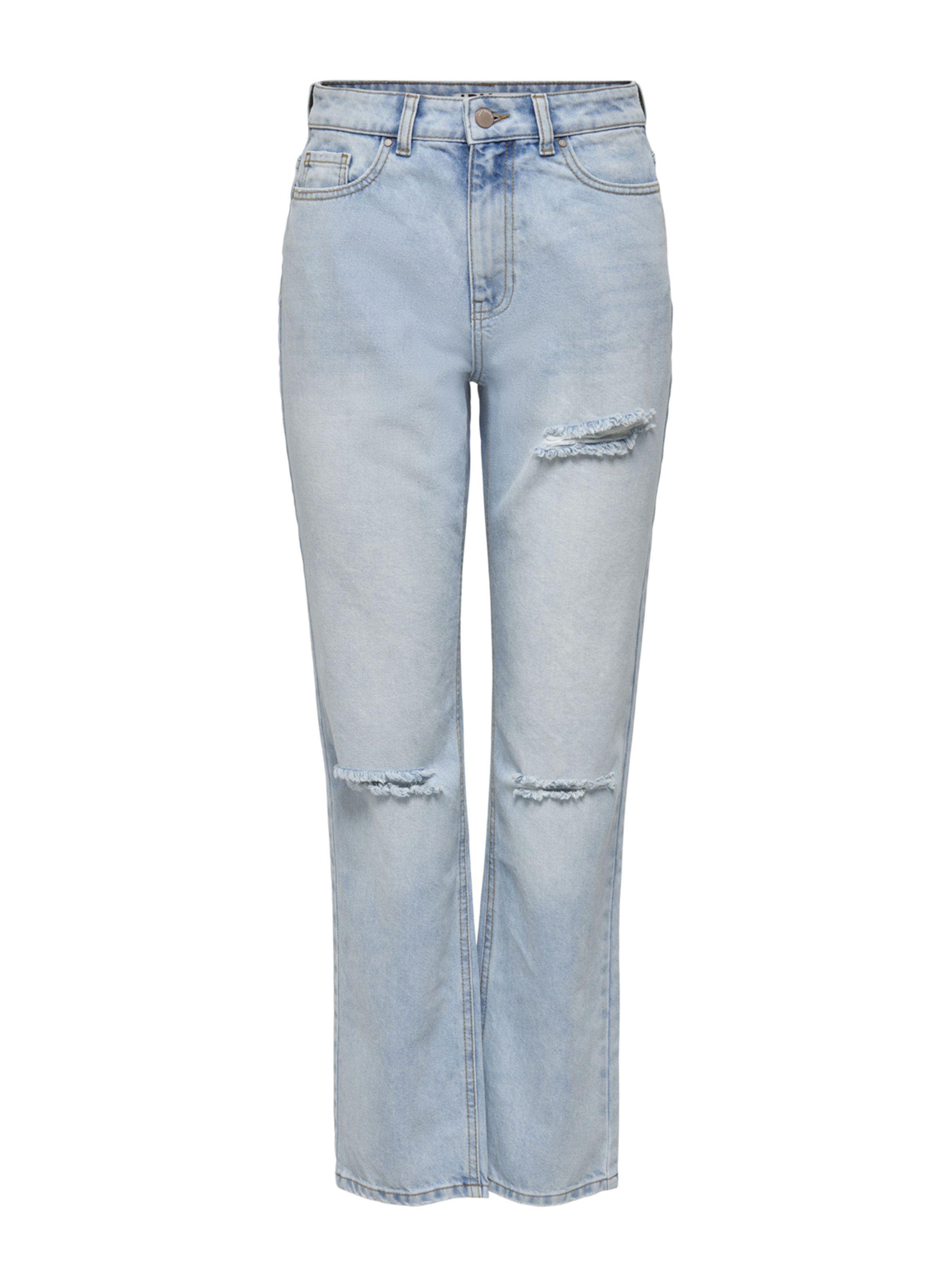Jeans Straight con Roturas-0