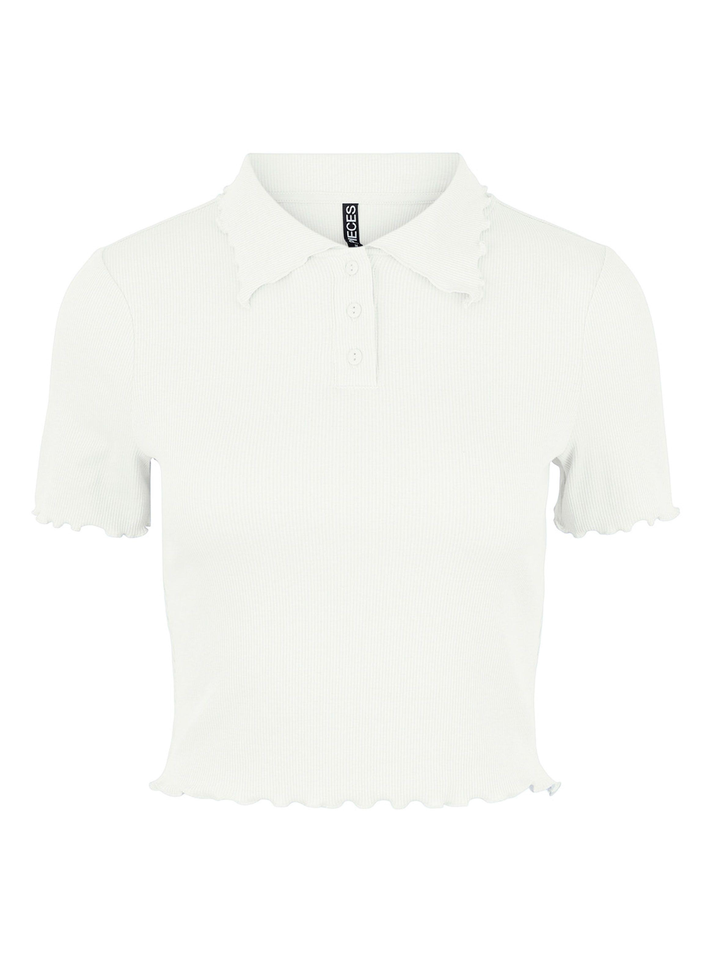 Top Liso Manga Corta con Cuello Camisa-3