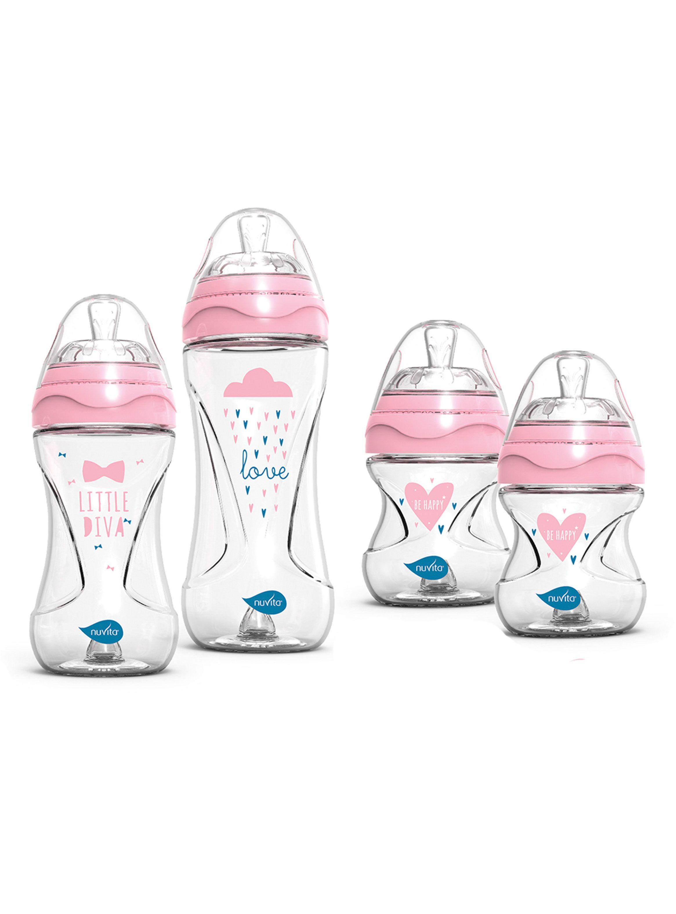 Set de Lactancia con Mamaderas Starter Rosado Nuvita-1