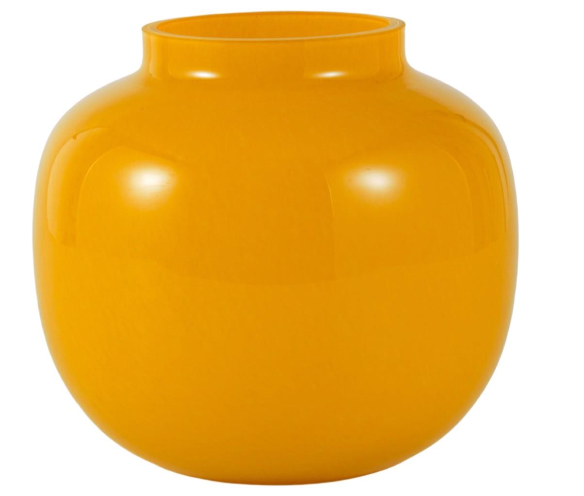 Jarrón Vidrio Amarillo 18 cm-3