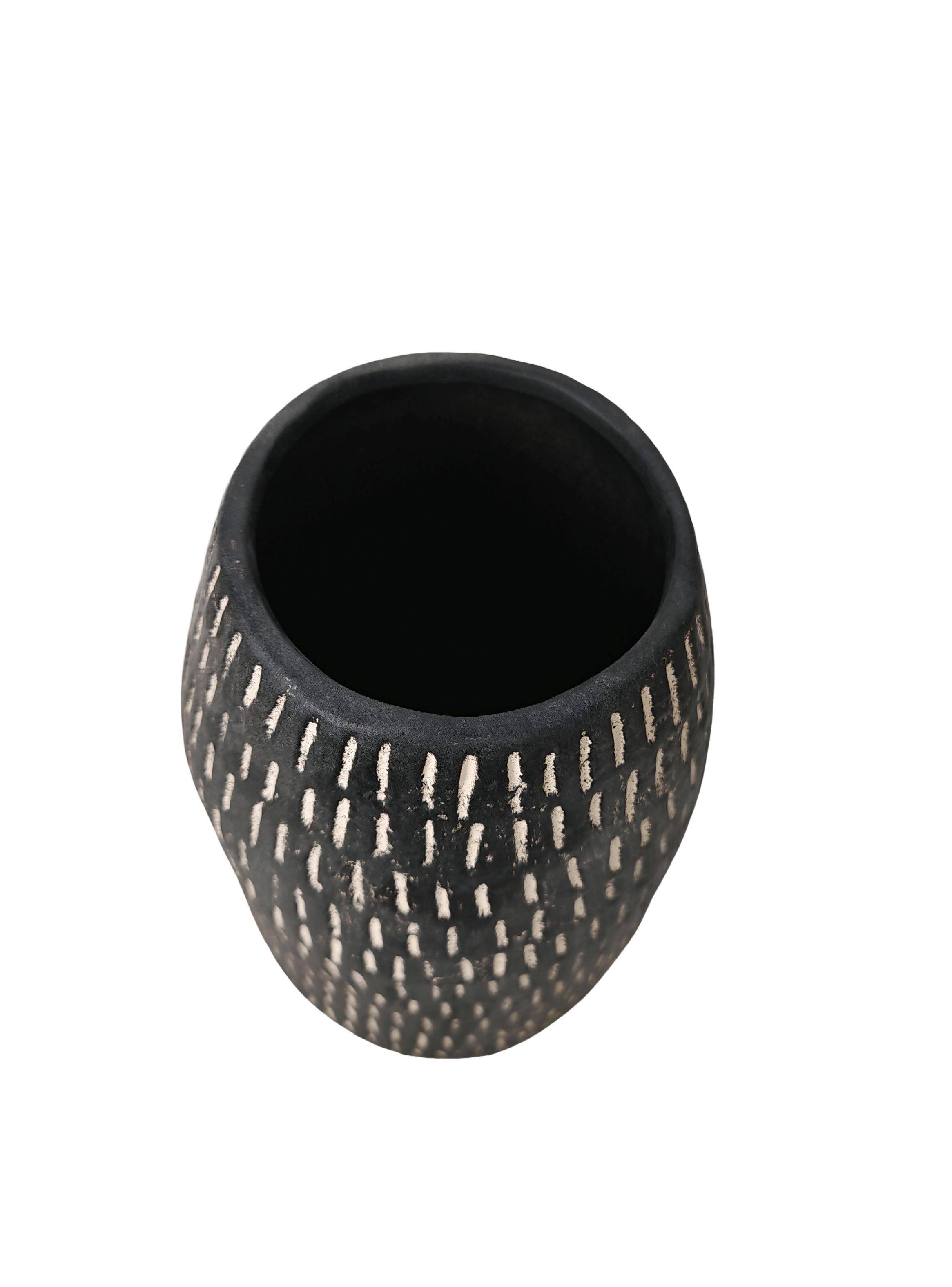 Jarrón Tribal Gres 26 cm-2