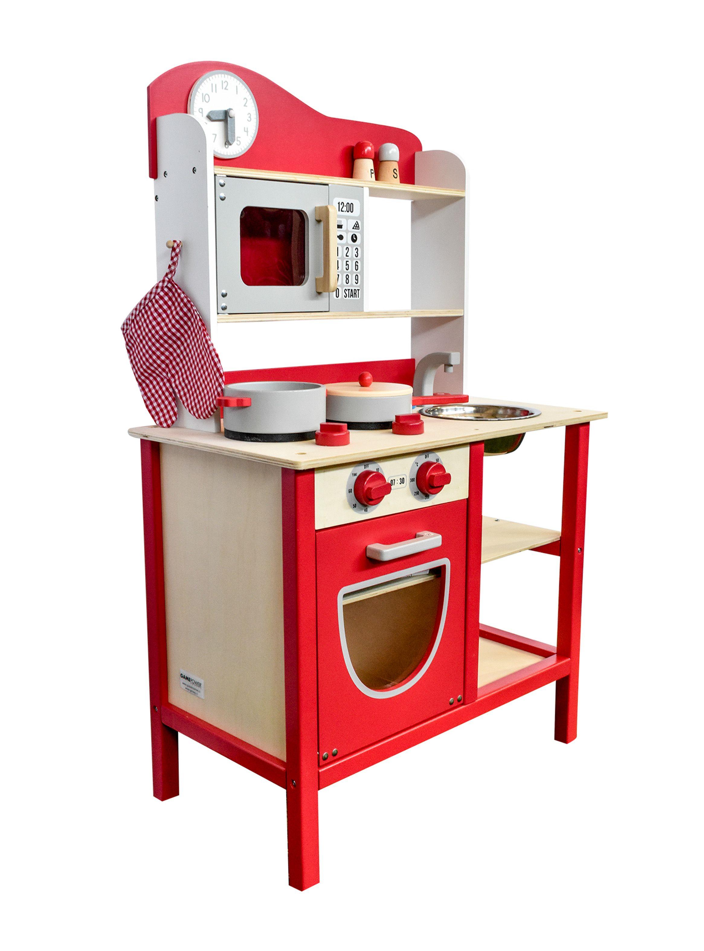 Juguete Gamepower Mini Hogar Cocina Madera Roja-2