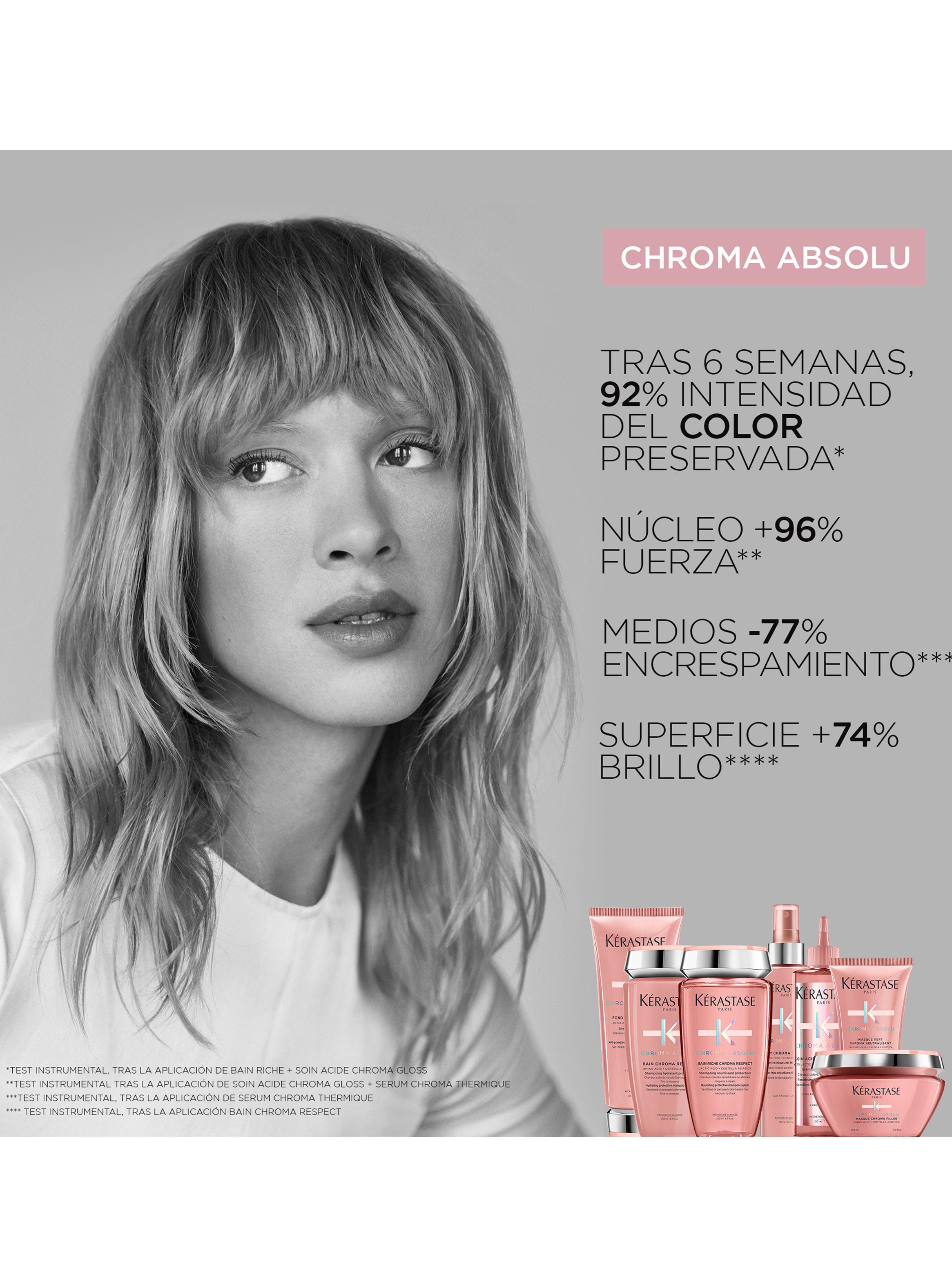 Set Cabello Tinturado Chroma Absolu Shampoo Bain Riche Chroma Respect 80 ml + Máscara Masque Chroma Filler 75ml + Serum Chroma Thermique 45ml-4