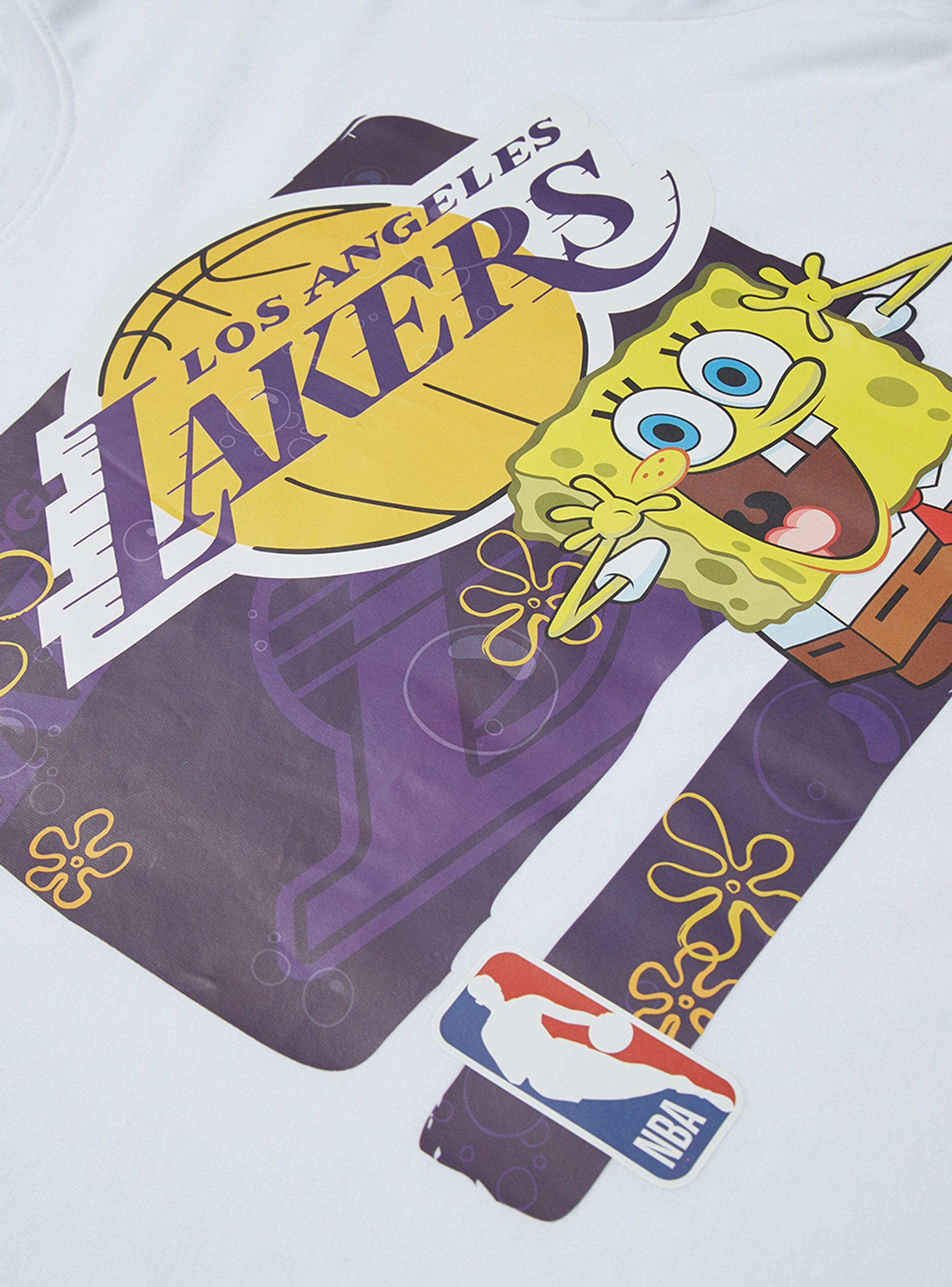 Polera Blanca Print Lakers Bob Esponja-2