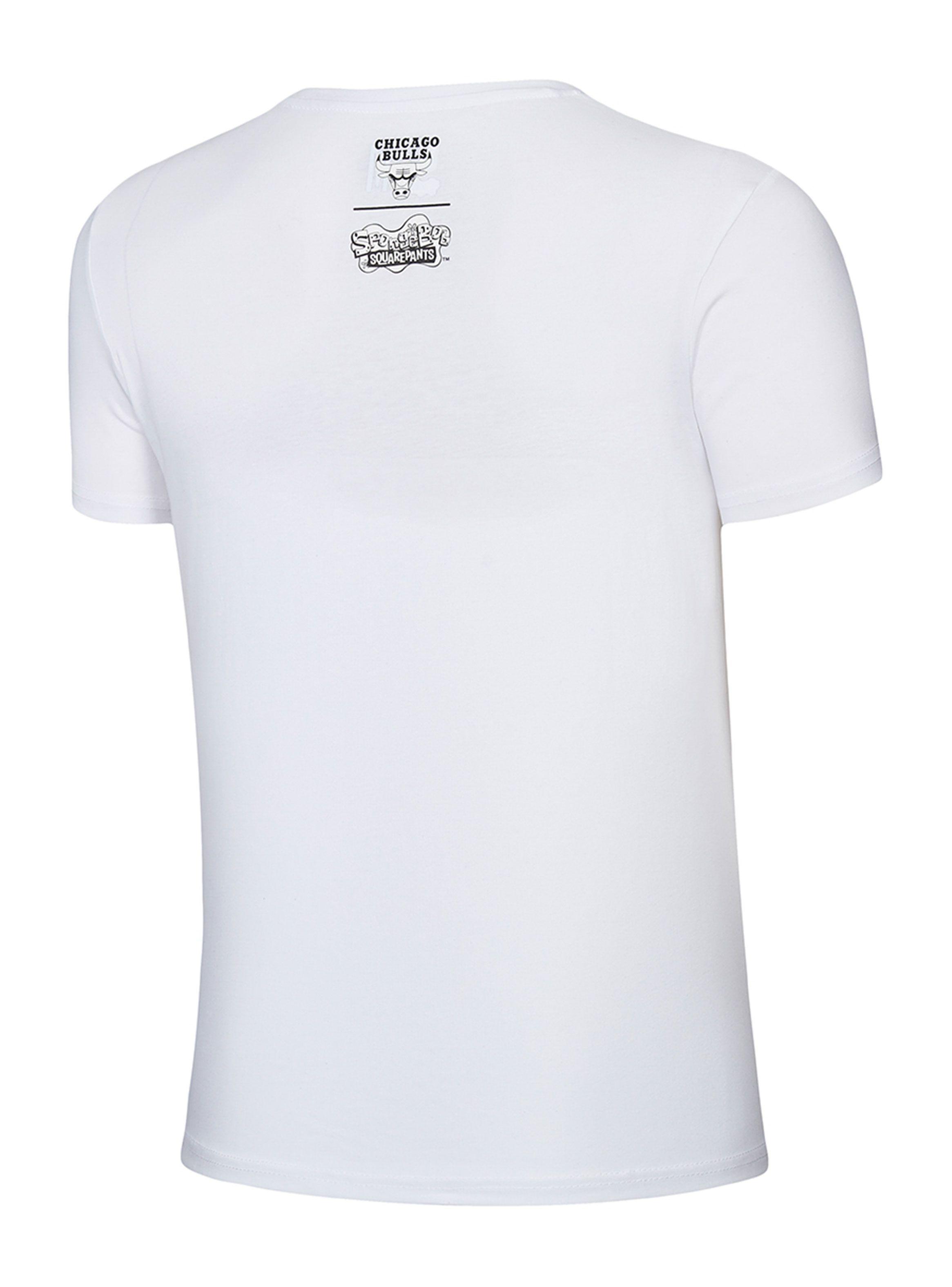 Polera Blanca Chicago Bulls y Bob Esponja-1