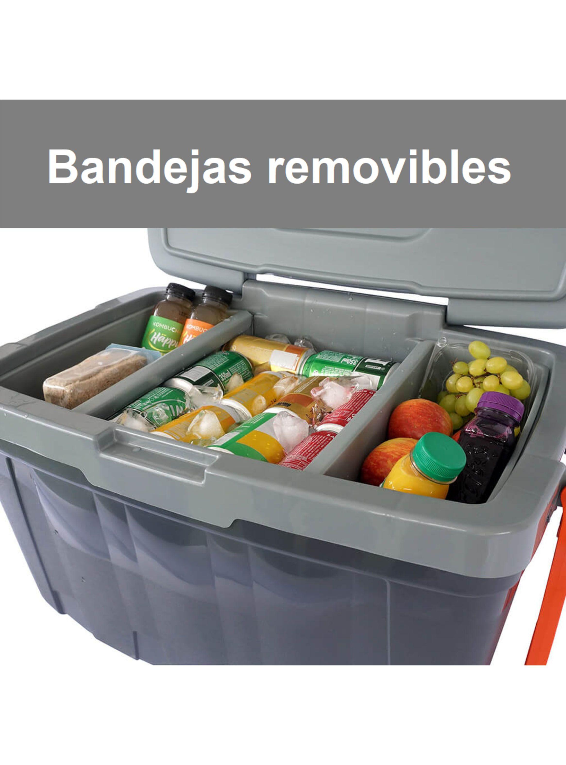 Cooler Térmico con Ruedas 54 Litros Gris Verde-3