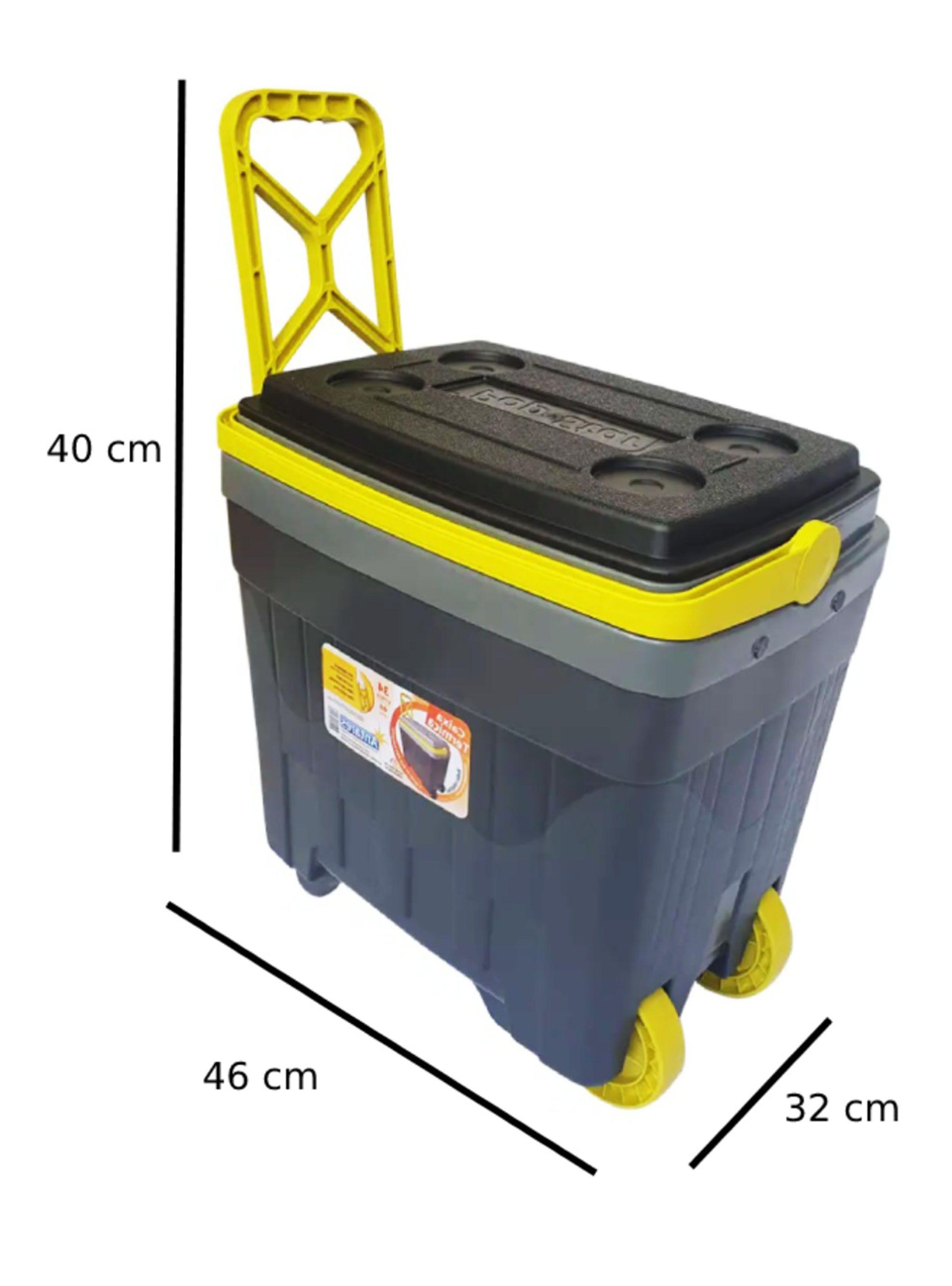 Cooler Térmico con Ruedas 34 Litros Gris Amarillo-1