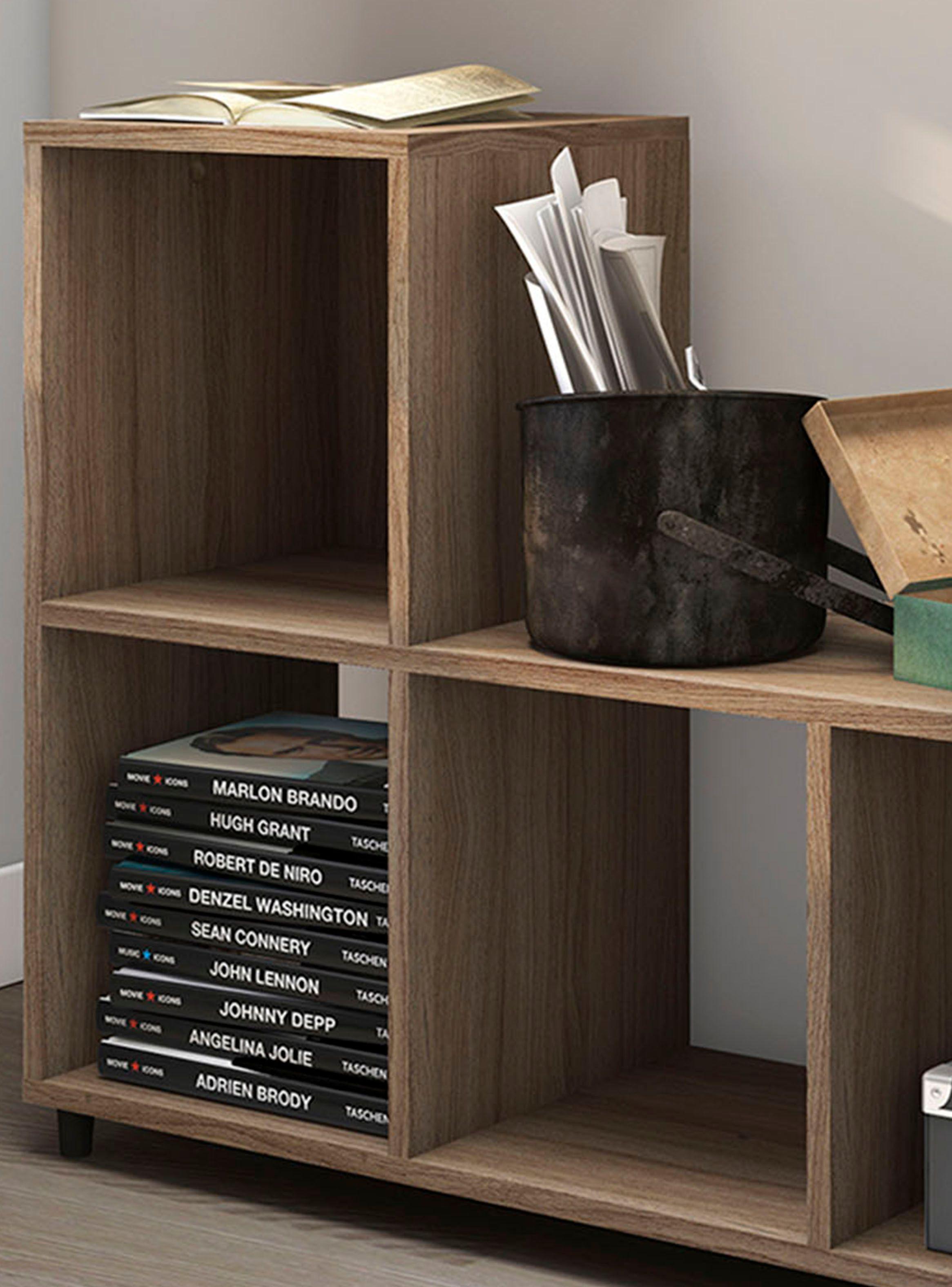 Repisa Modular 4 Cubos Café Claro Modelo E-2