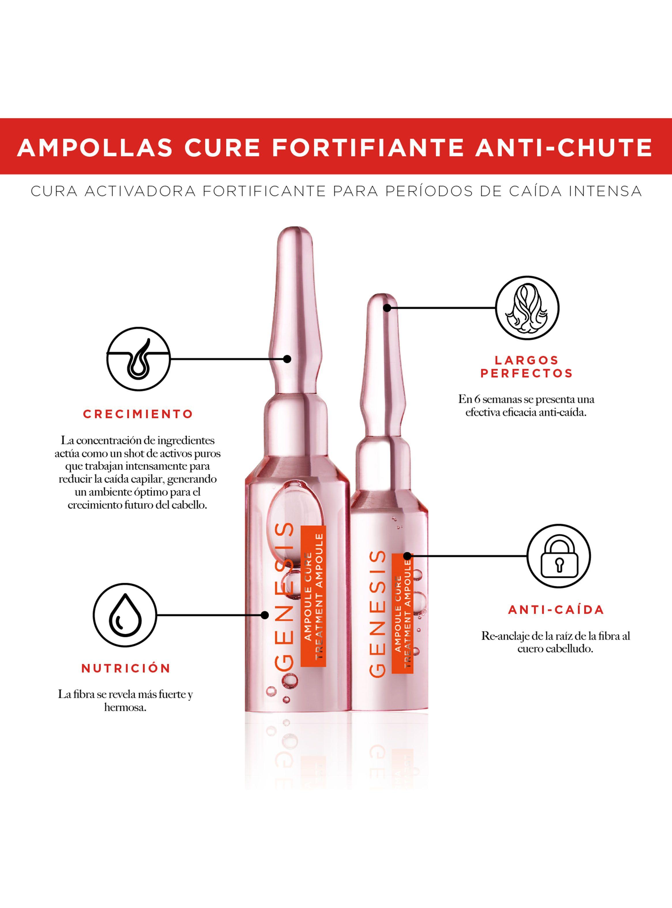 Cura Activadora Anti-Caída Cabello Frágil Ampoules Cure Anti-Chute Fortifiant Genesis 10*6ml-3