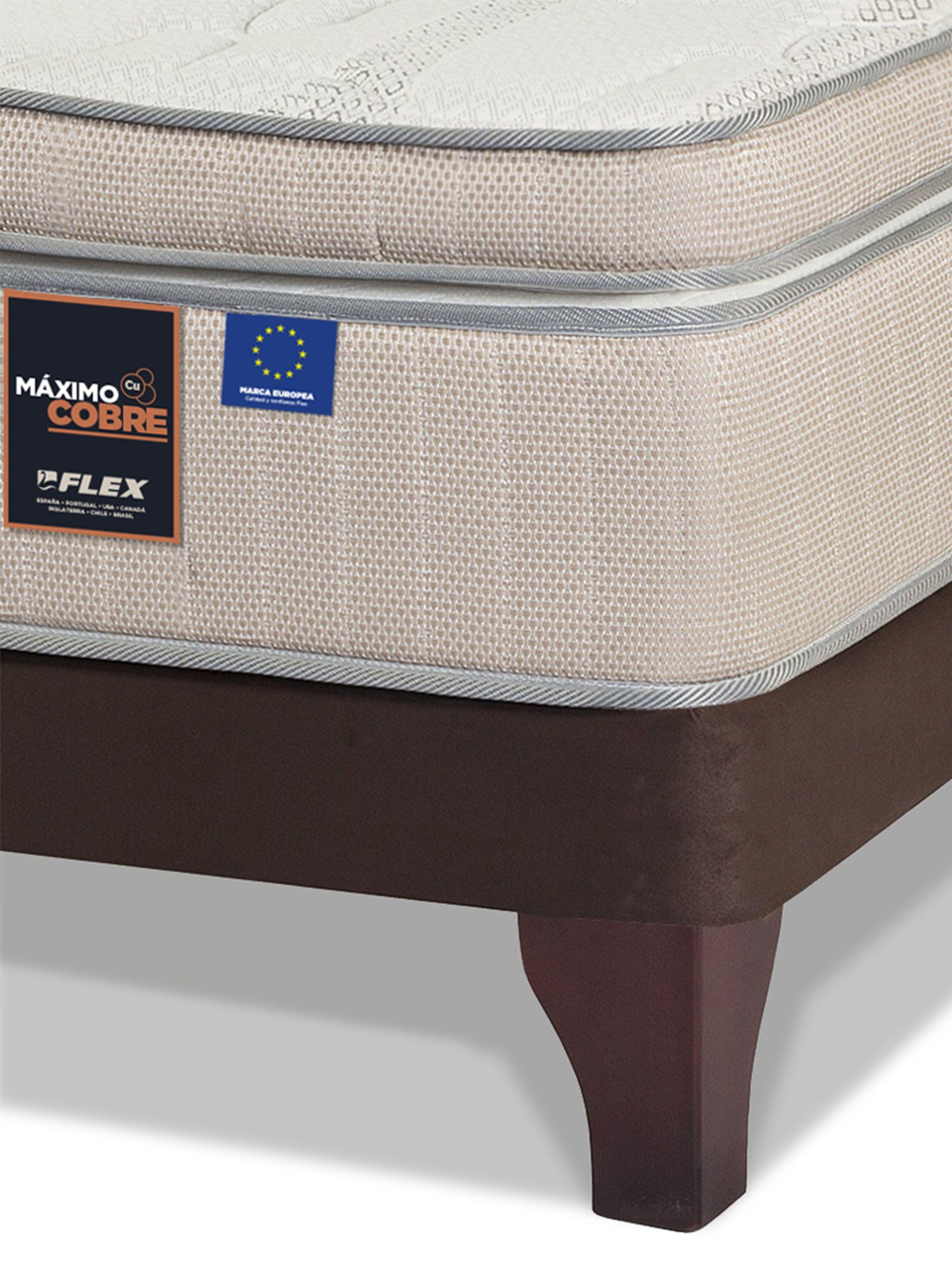Cama Europea Máximo Cobre 2 Plazas Base Dividida 150 x 200 + Set Colonia-2