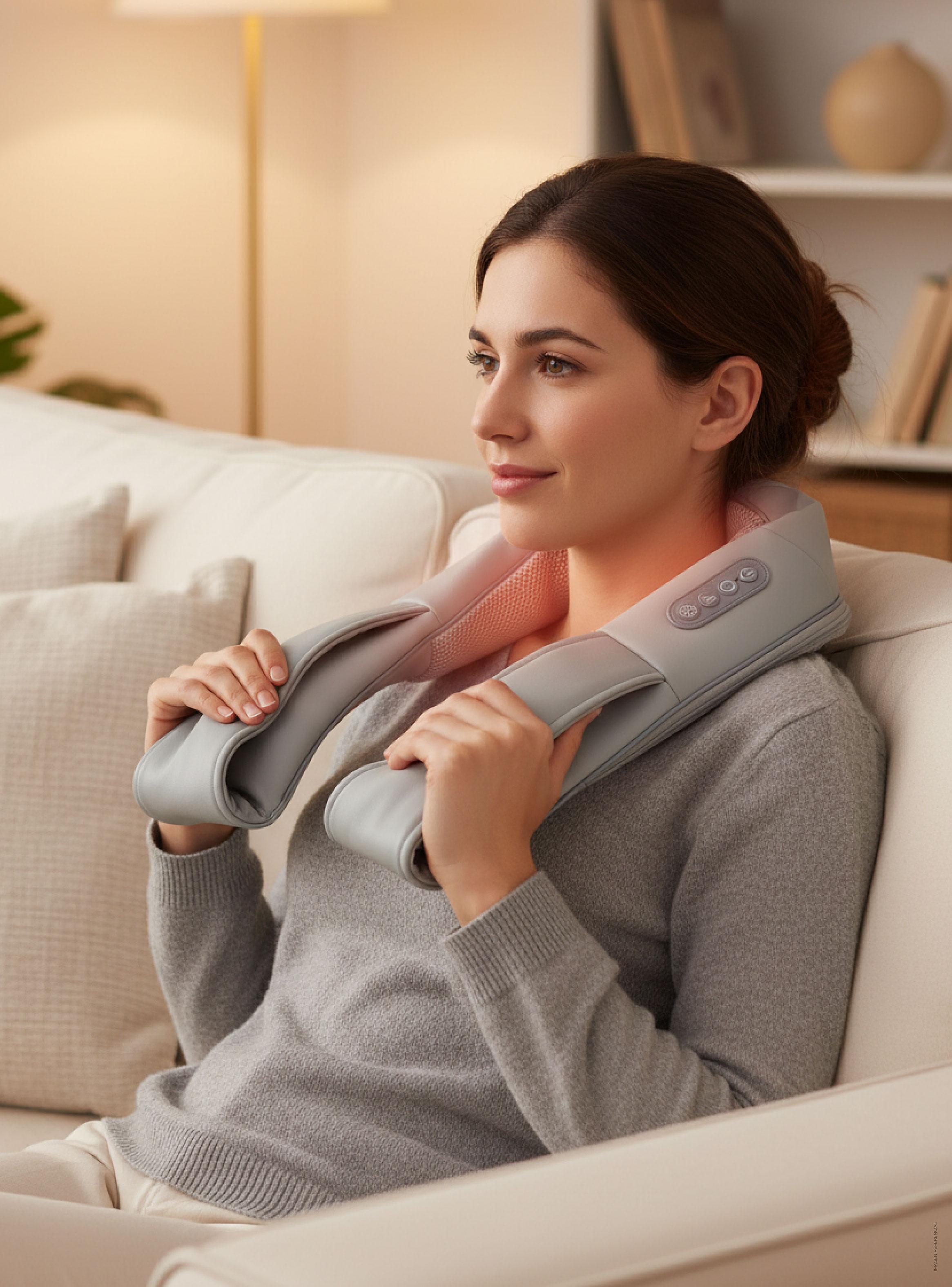 Masajeador Shiatsu de Cuello y Hombros Recargable MSG580 Gris-7