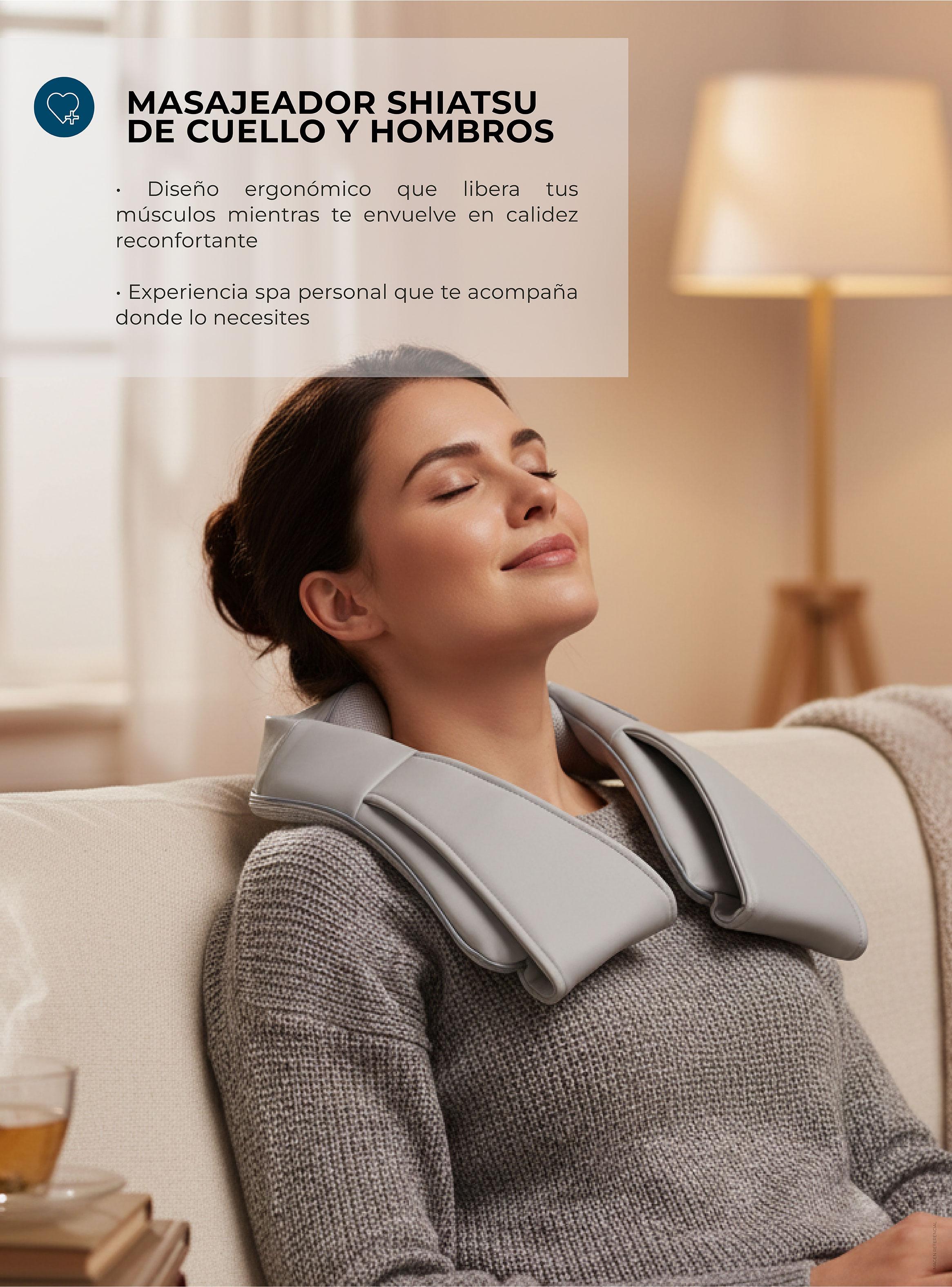 Masajeador Shiatsu de Cuello y Hombros Recargable MSG580 Gris-8