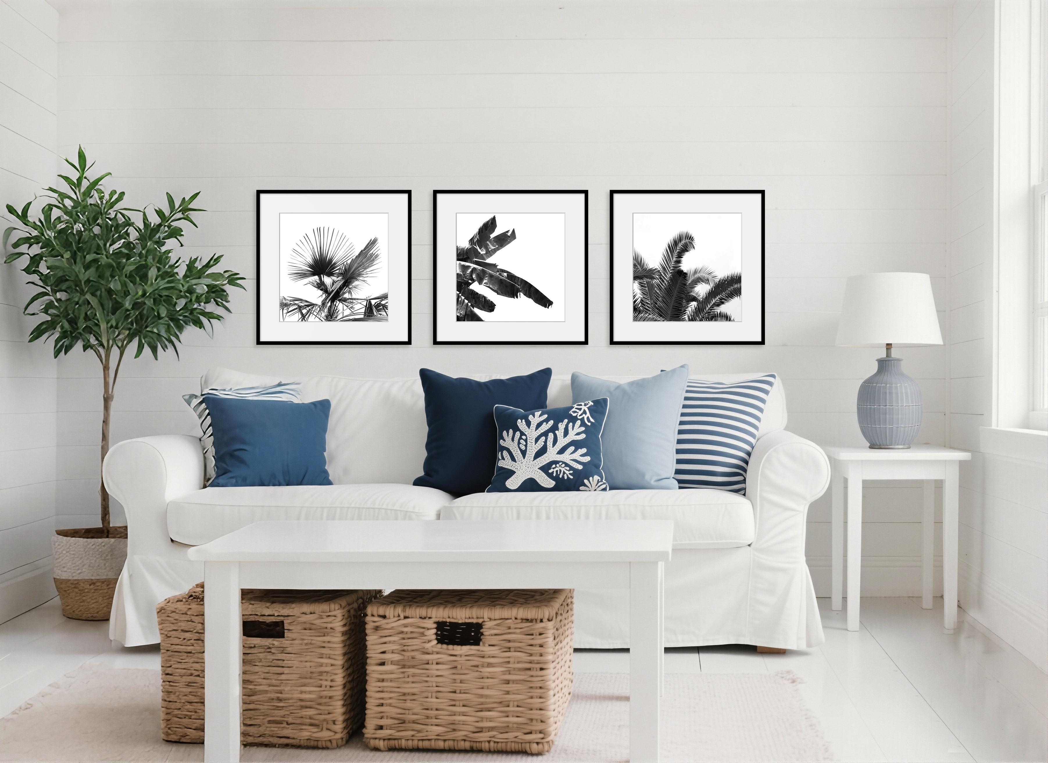 Set de 3 Cuadros Hojas Palm 60x60 cm-3