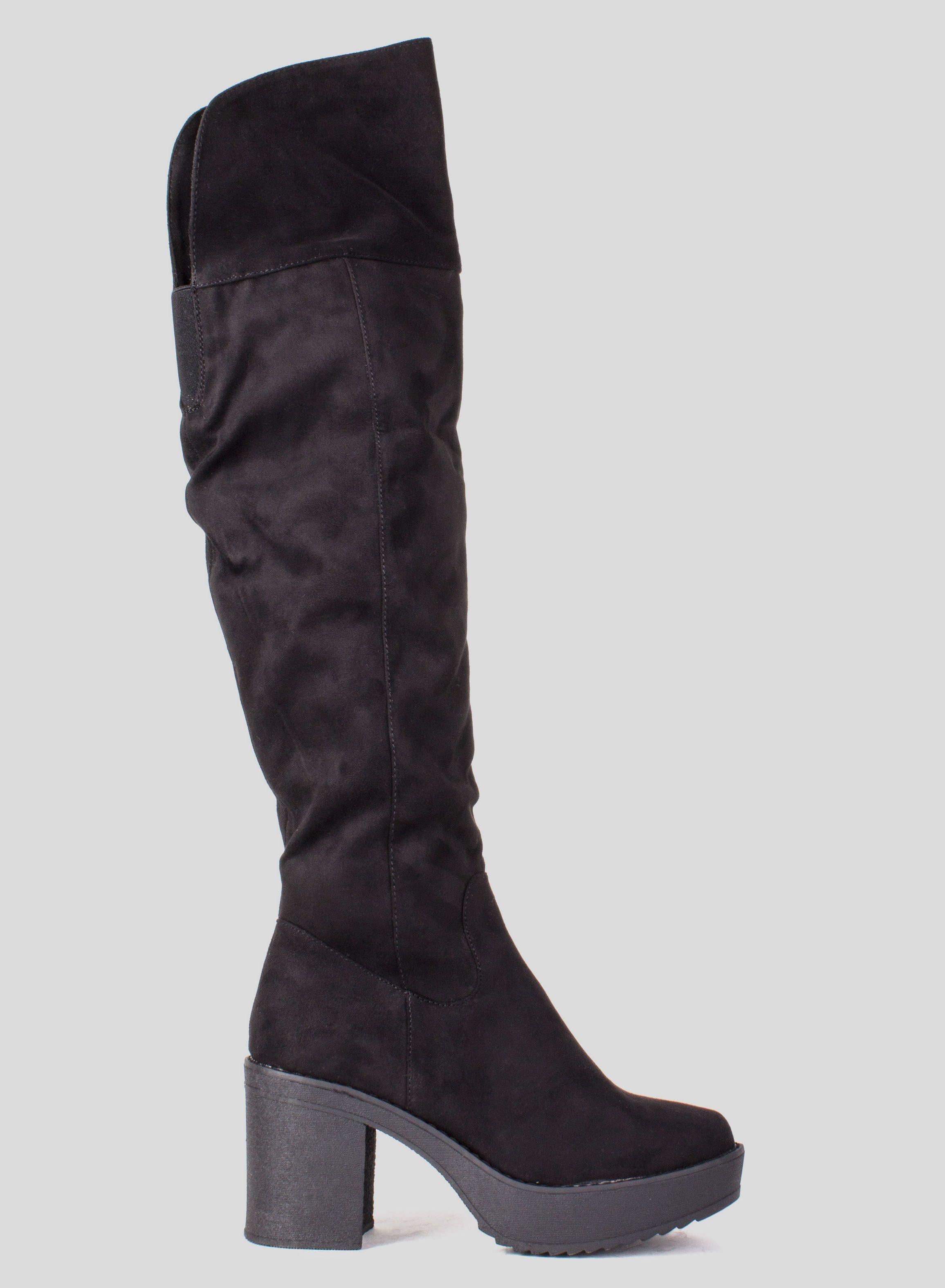 Bota New Walk Plataforma Sobre Rodilla-0