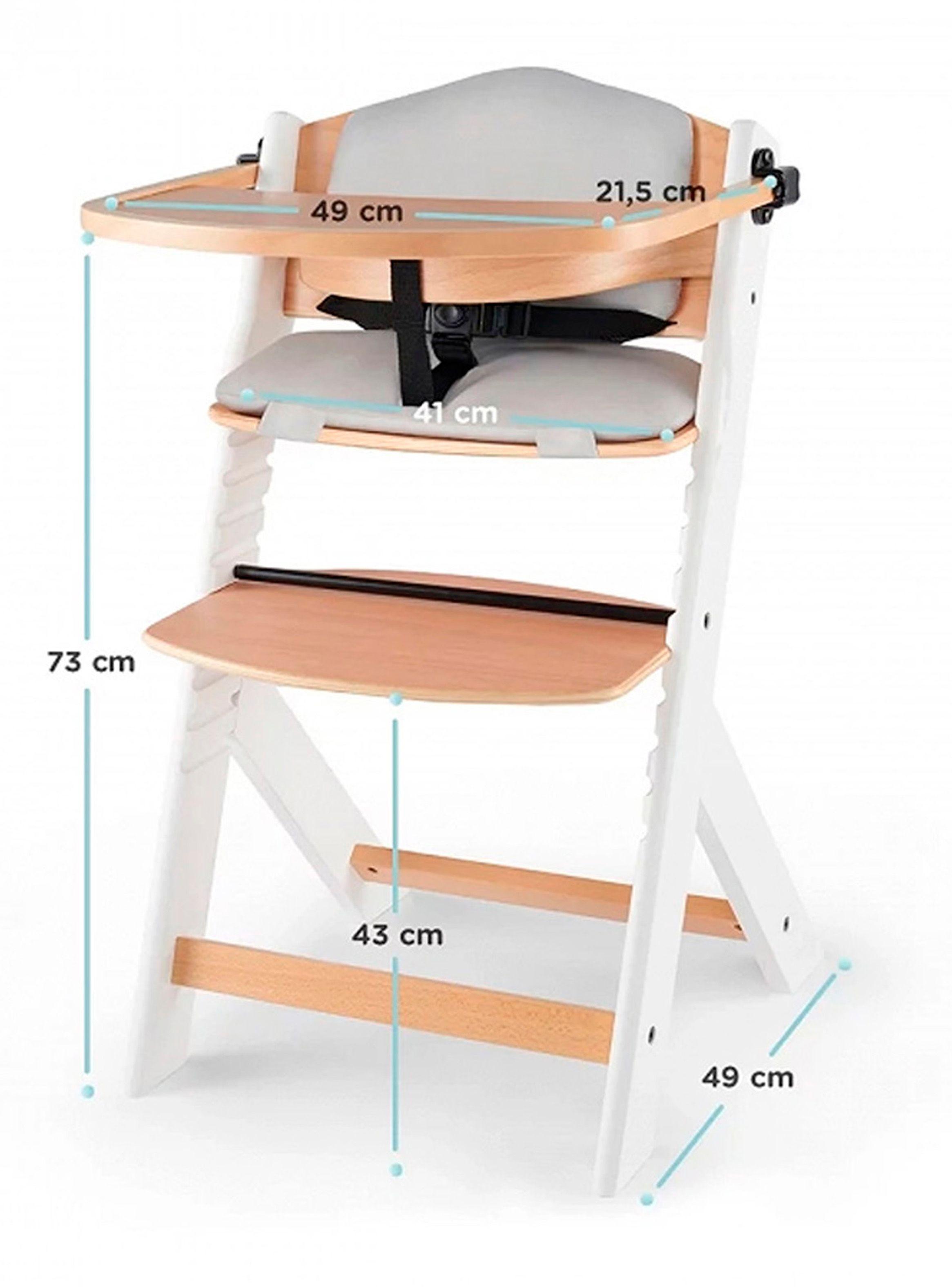 Silla de Comer Enock Madera Blanco con Cojín-1
