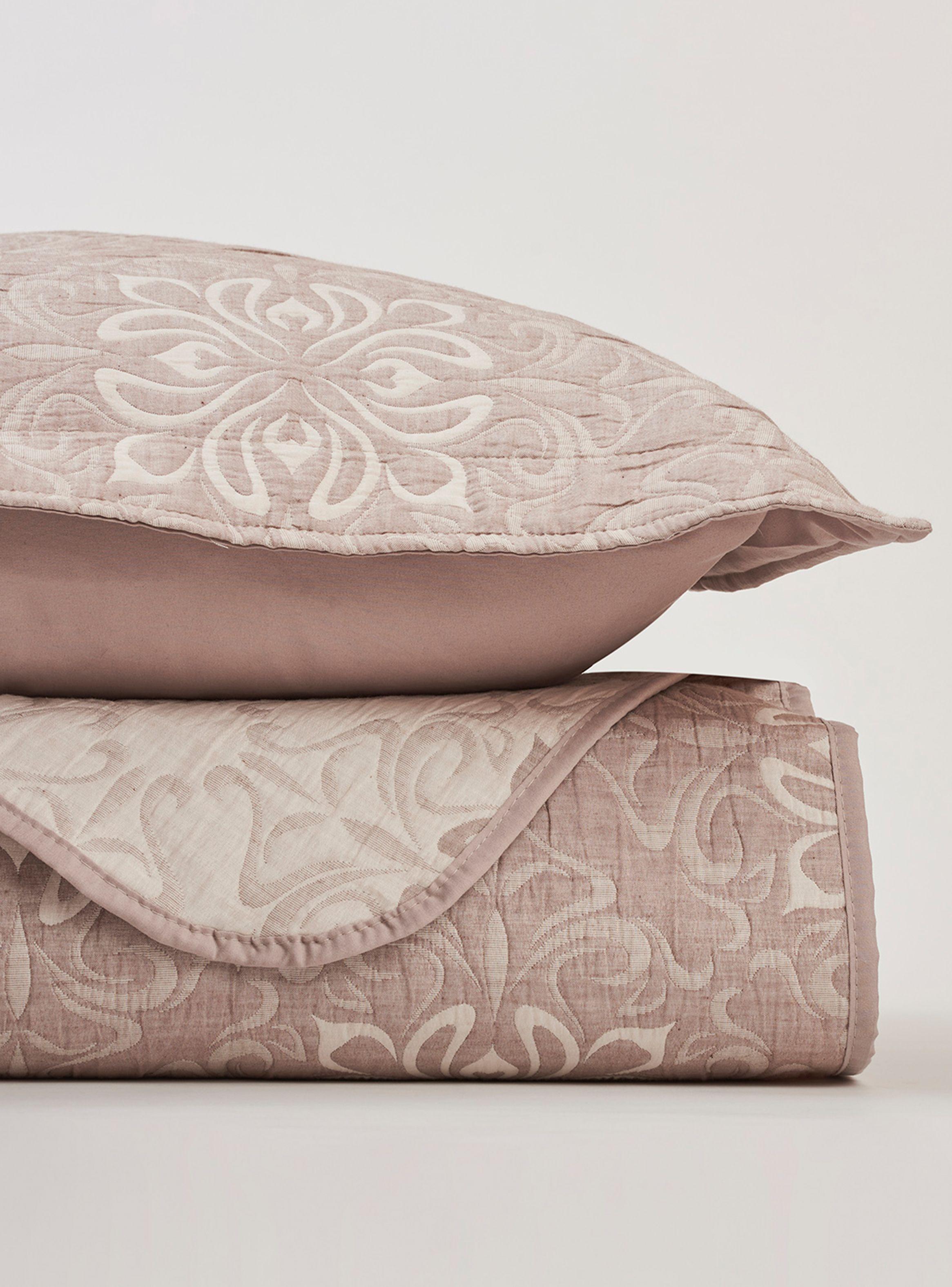 Cubrecama Jacquard Capri Café 2 Plazas-2