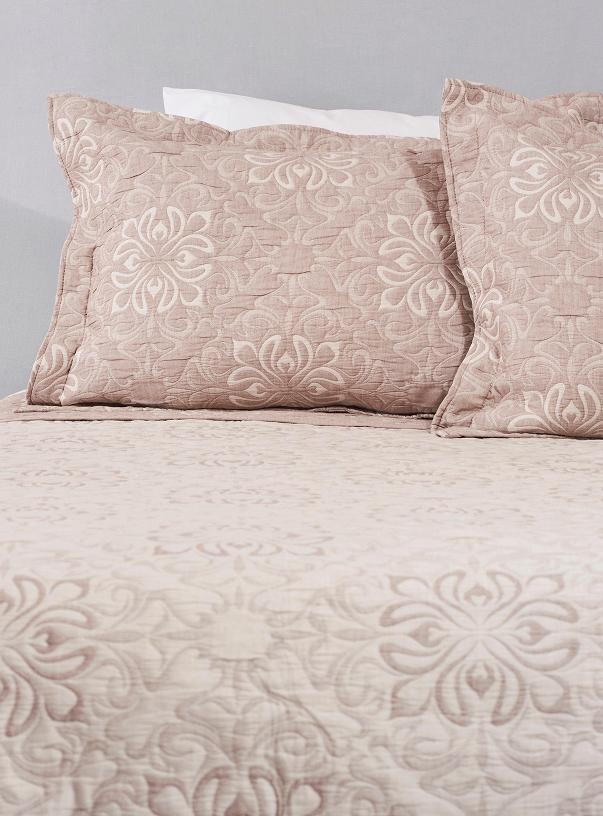 Cubrecama Jacquard Capri Café King-1