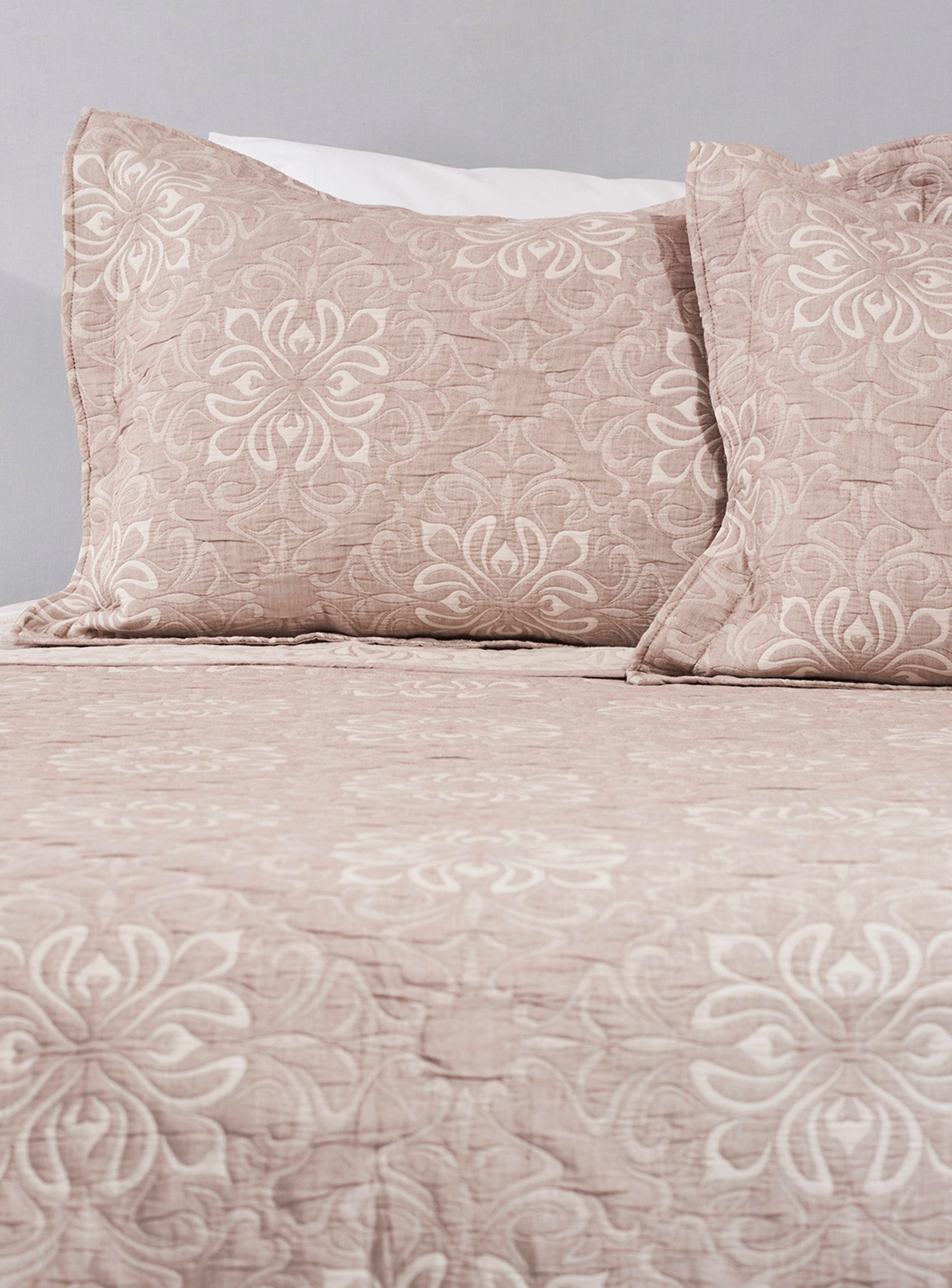 Cubrecama Jacquard Capri Café King-0