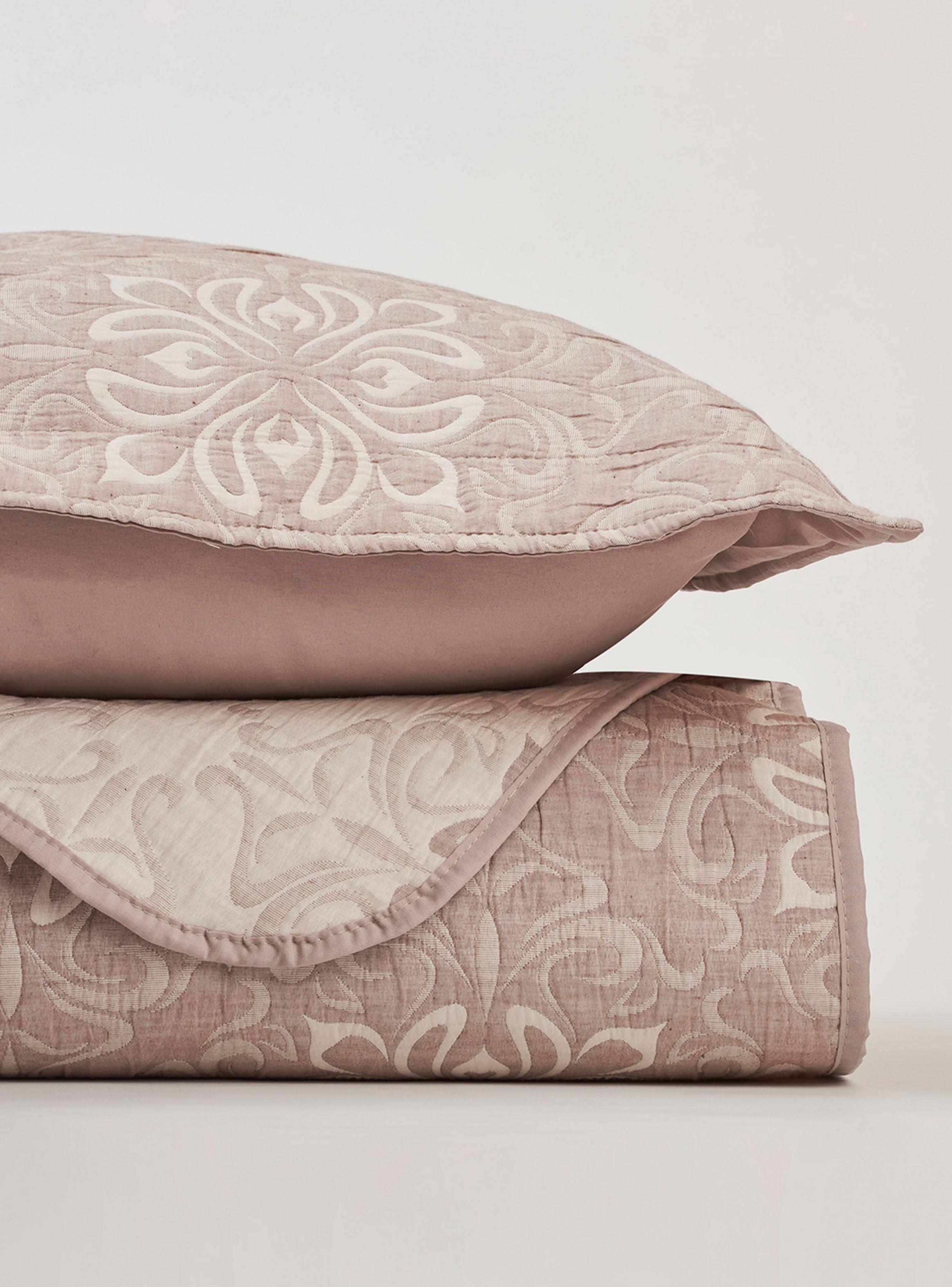 Cubrecama Jacquard Capri Café King-2