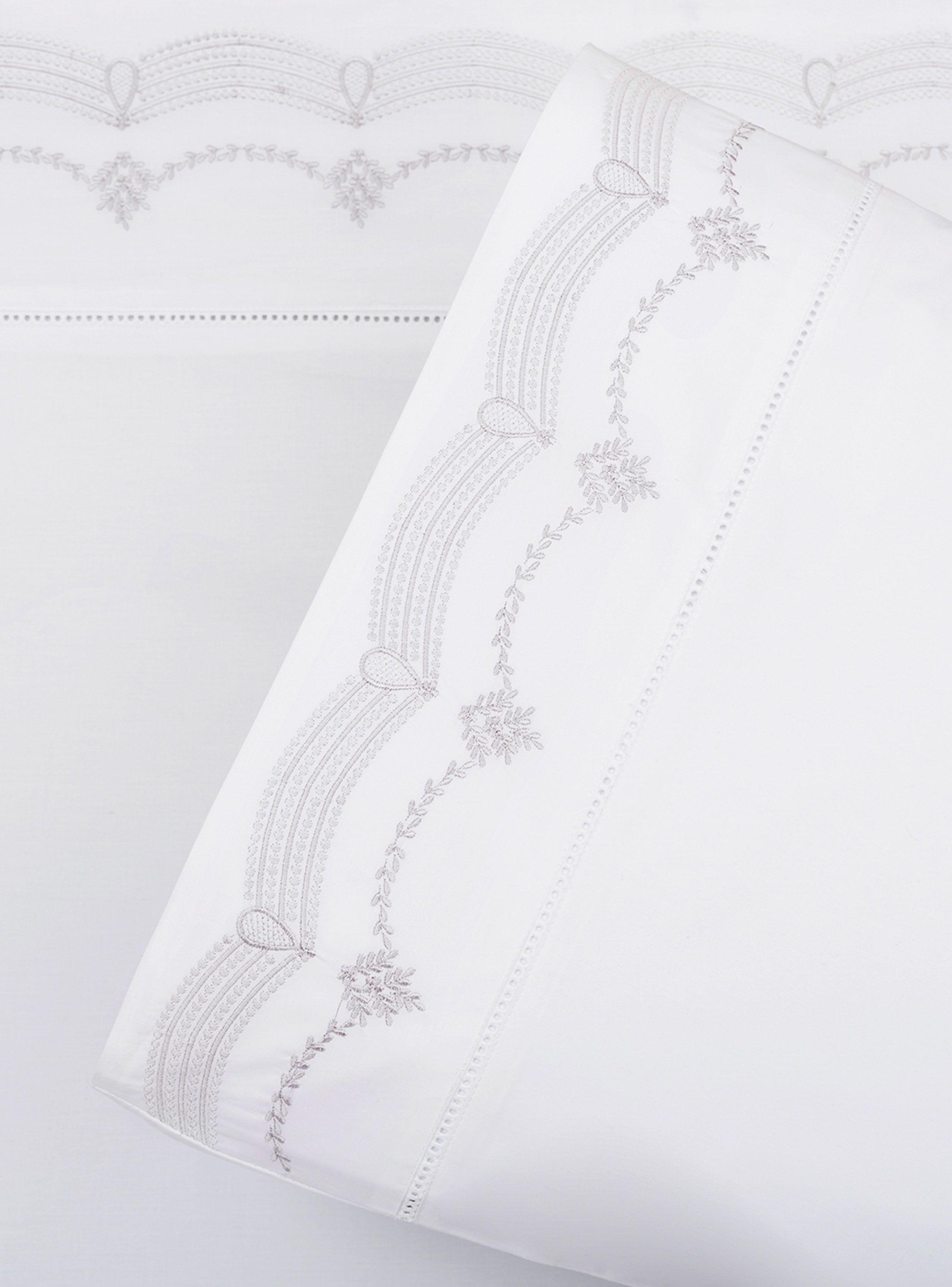 Set Sábana Bordada Grey Gris 200 Hilos King-1