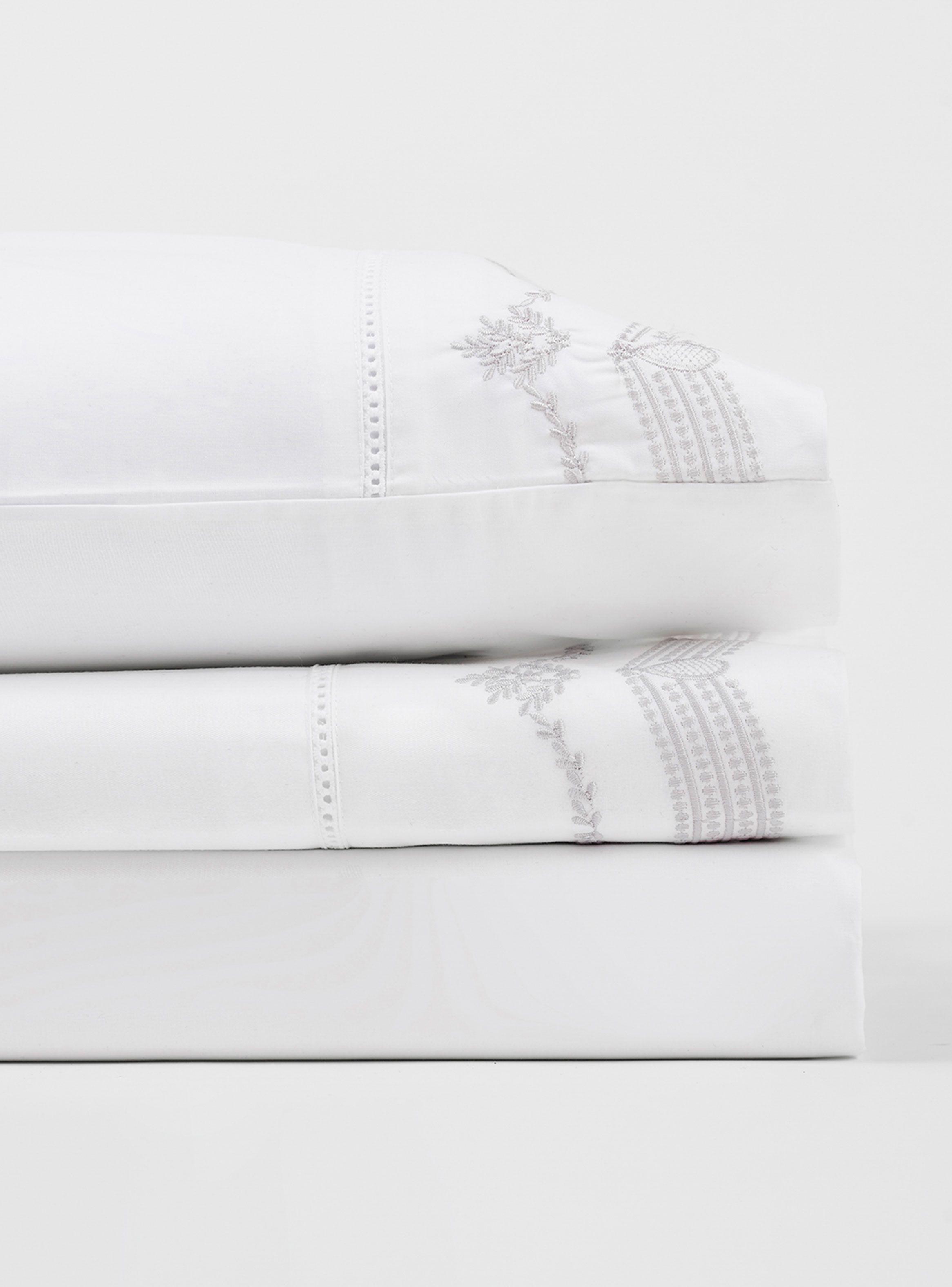 Set Sábana Bordada Grey Gris 200 Hilos King-2