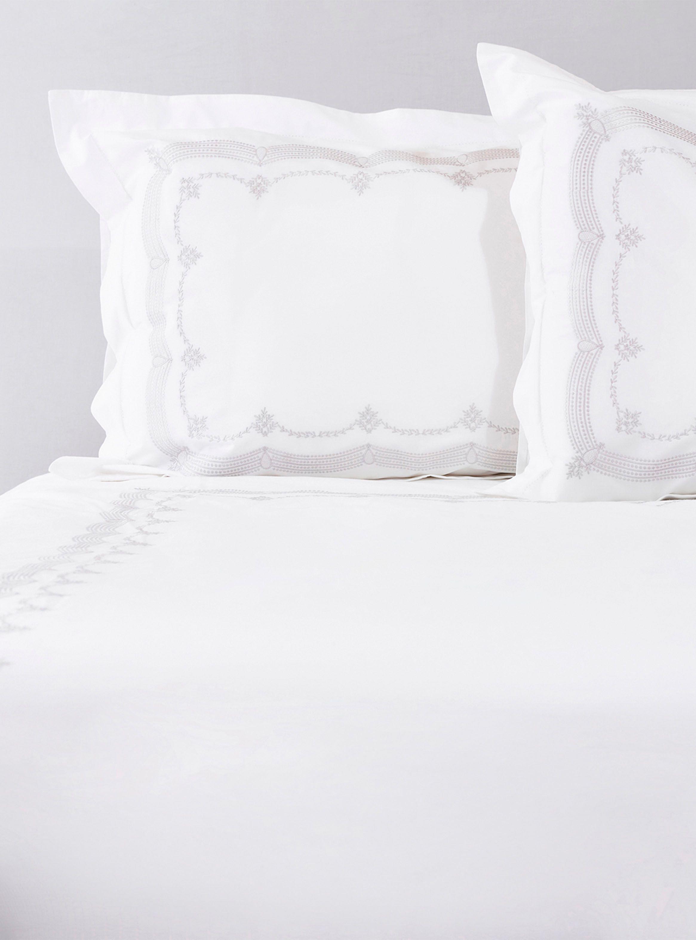 Cubreplumón Bordado Grey Gris 200 Hilos King-0