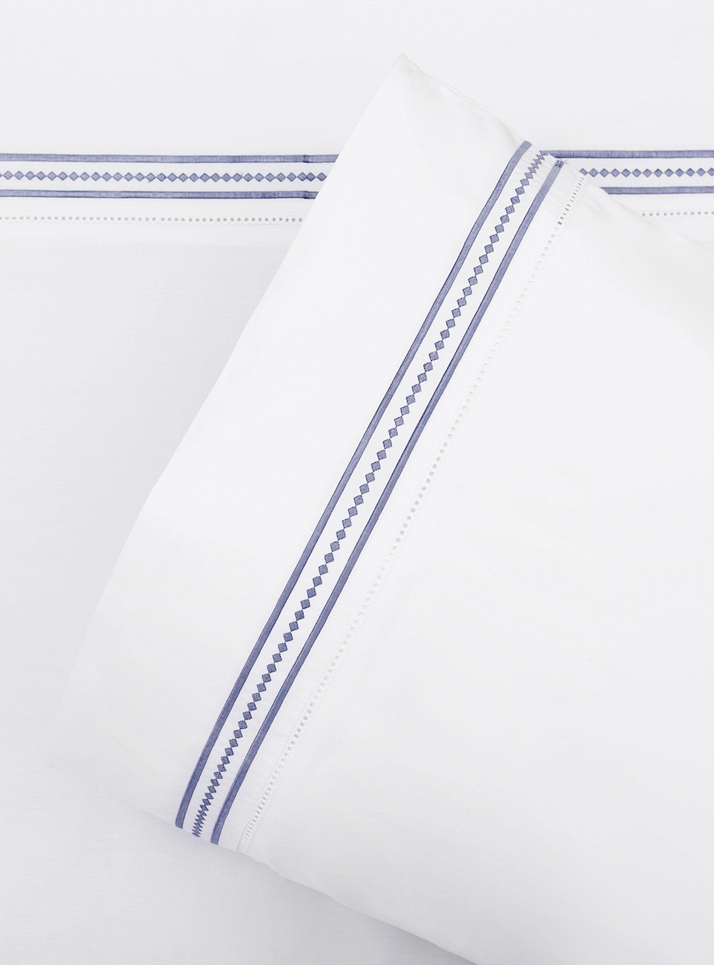 Set Sábana Bordada Diamond Denim 200 Hilos 2 Plazas-1