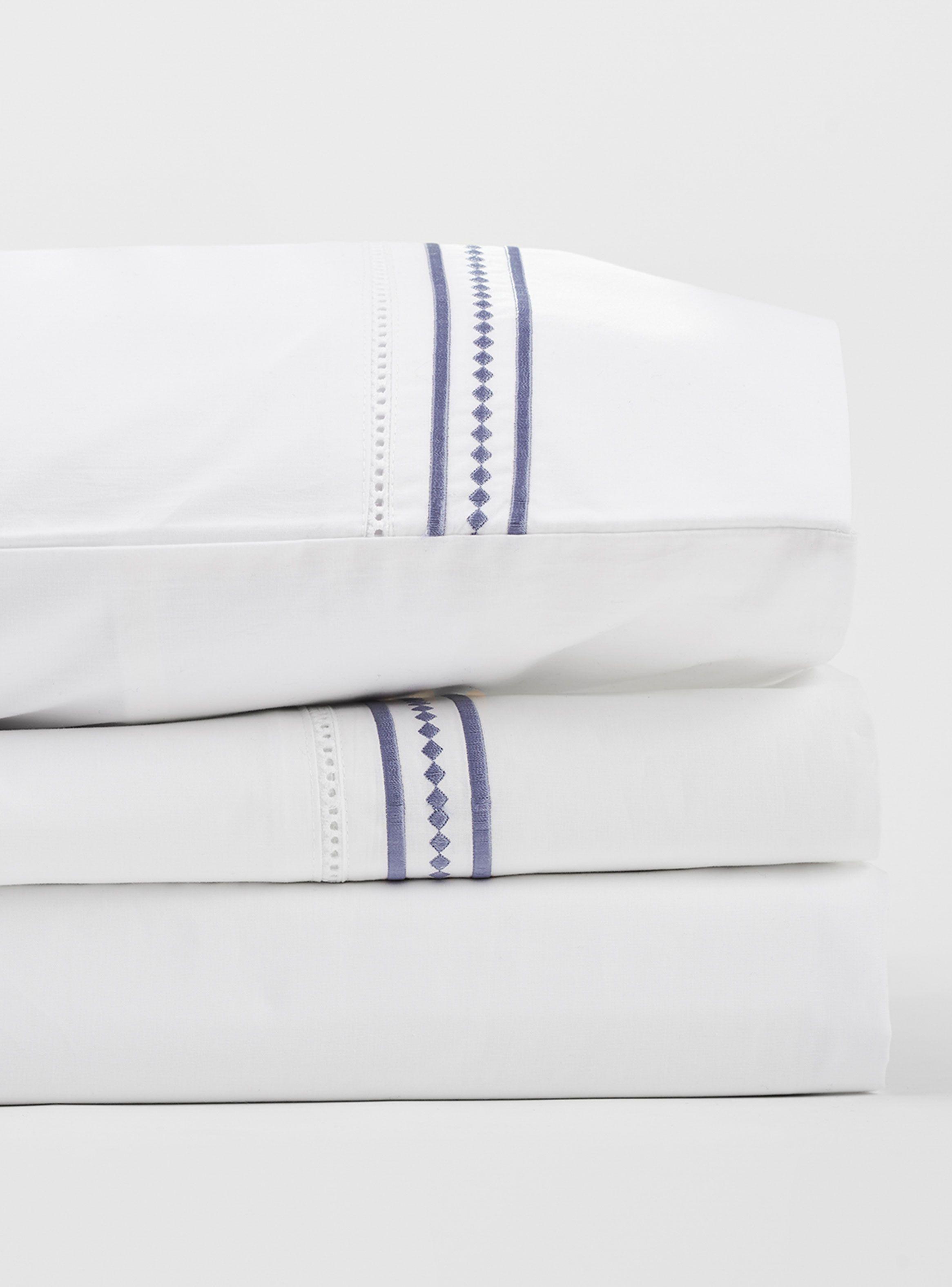 Set Sábana Bordada Diamond Denim 200 Hilos 2 Plazas-2