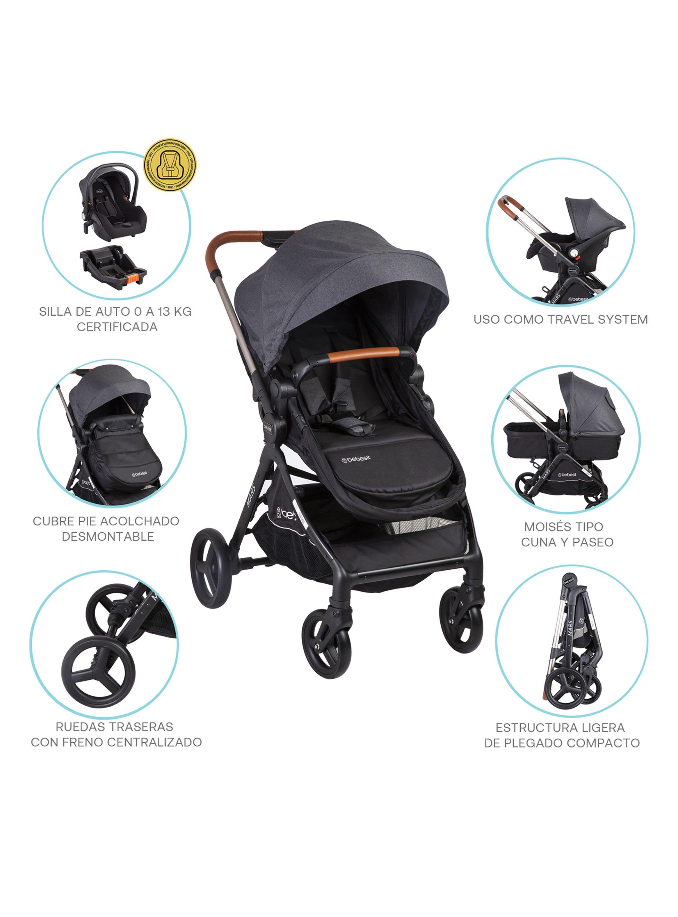Coche Travel System Mars LX Gris Bebesit-5