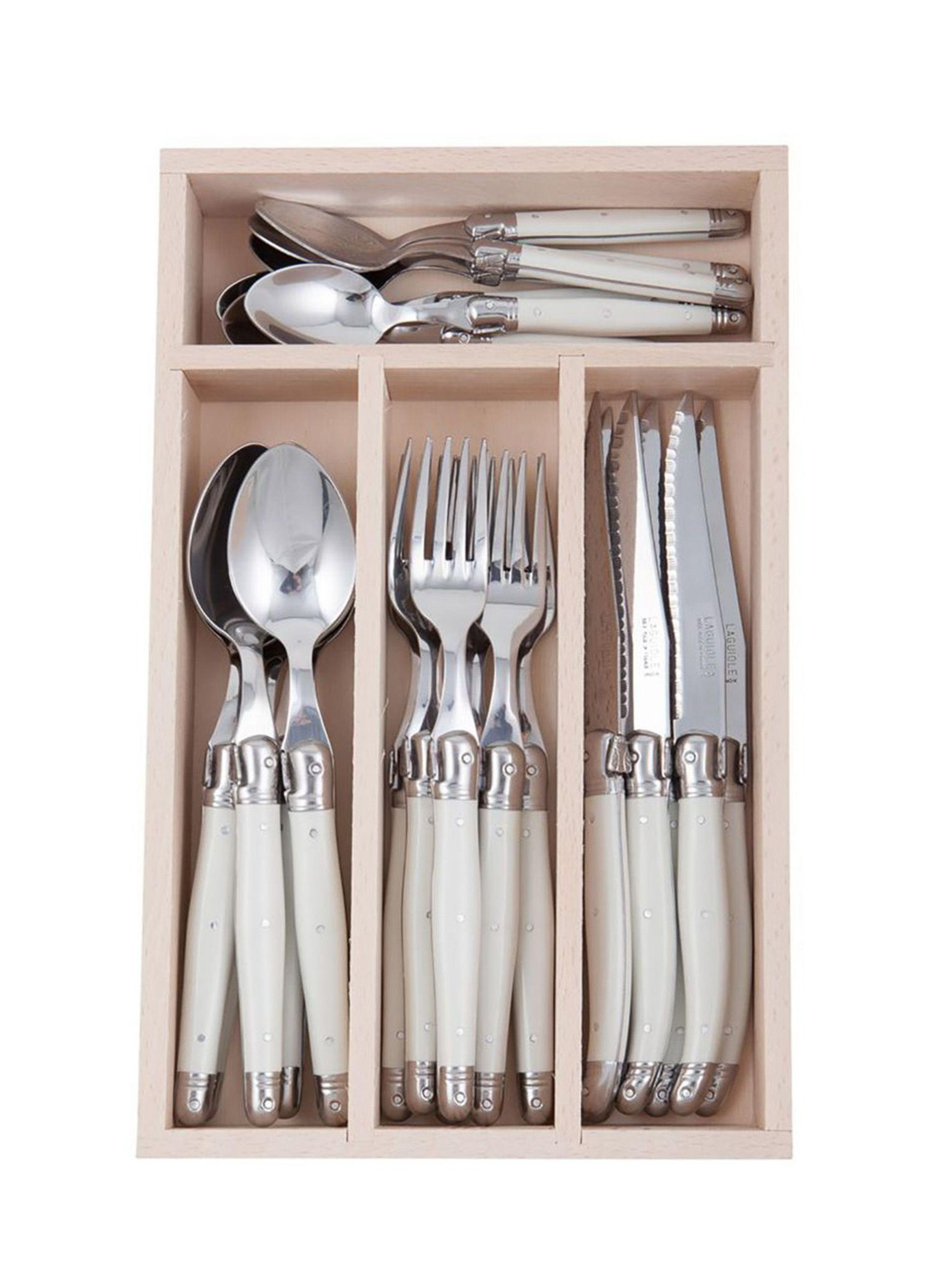 Set Laguiole Cuchilleria 24 Piezas Blanco Tiza-0