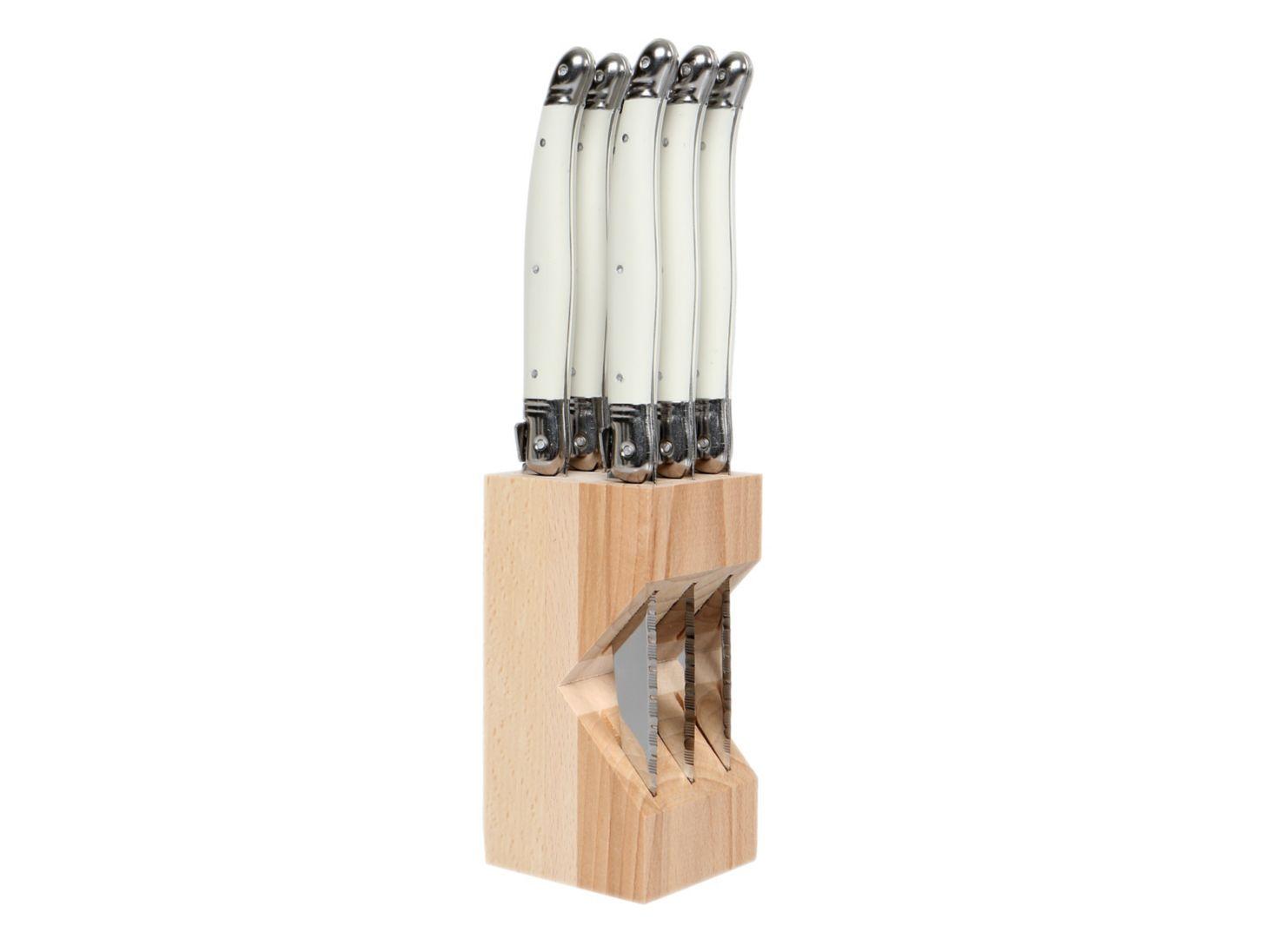 Set Laguiole 6 Cuchillos Steak Taco Blanco-1