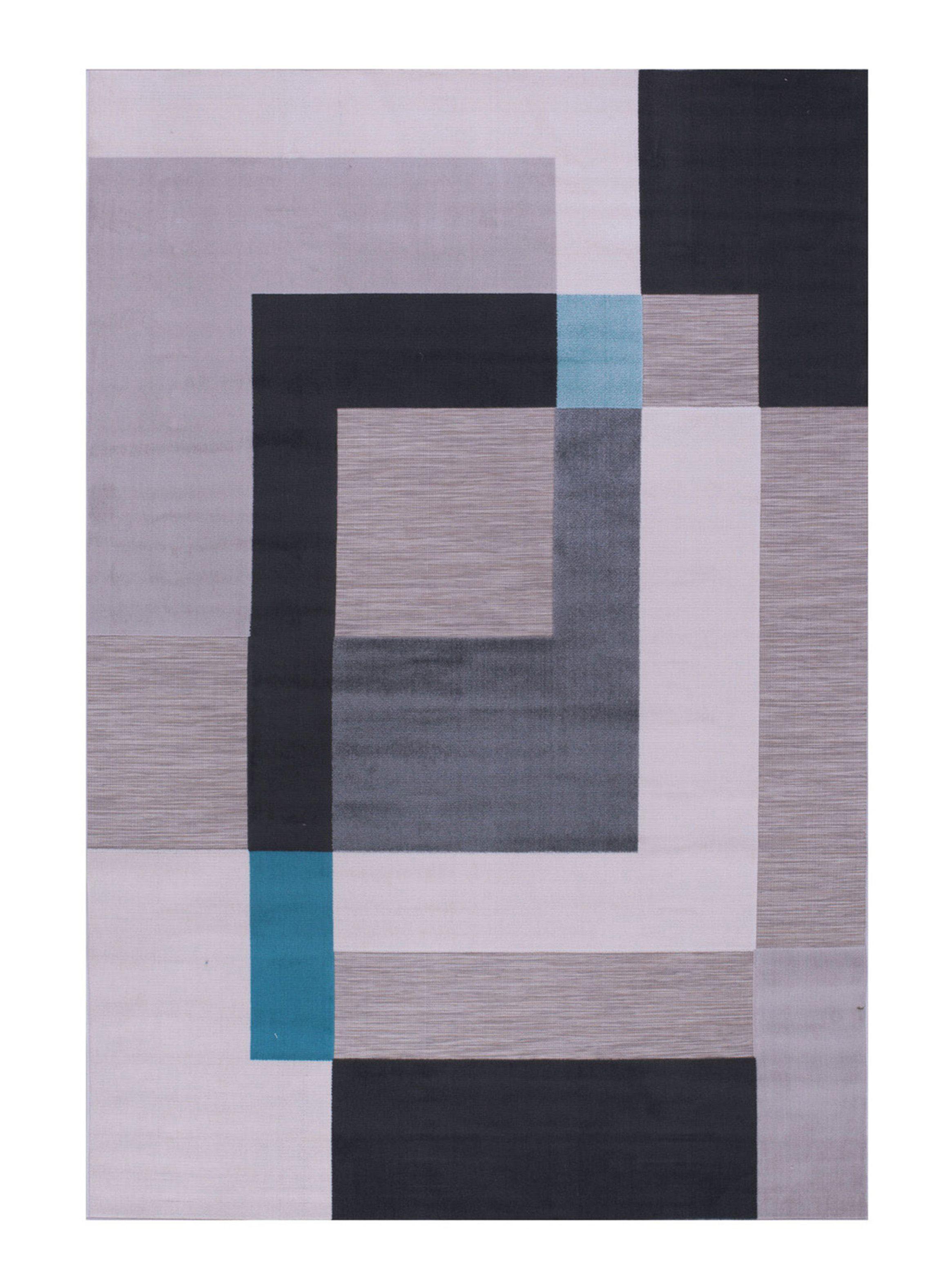 Alfombra Londres 120 x 170 cm Celeste y Gris-0