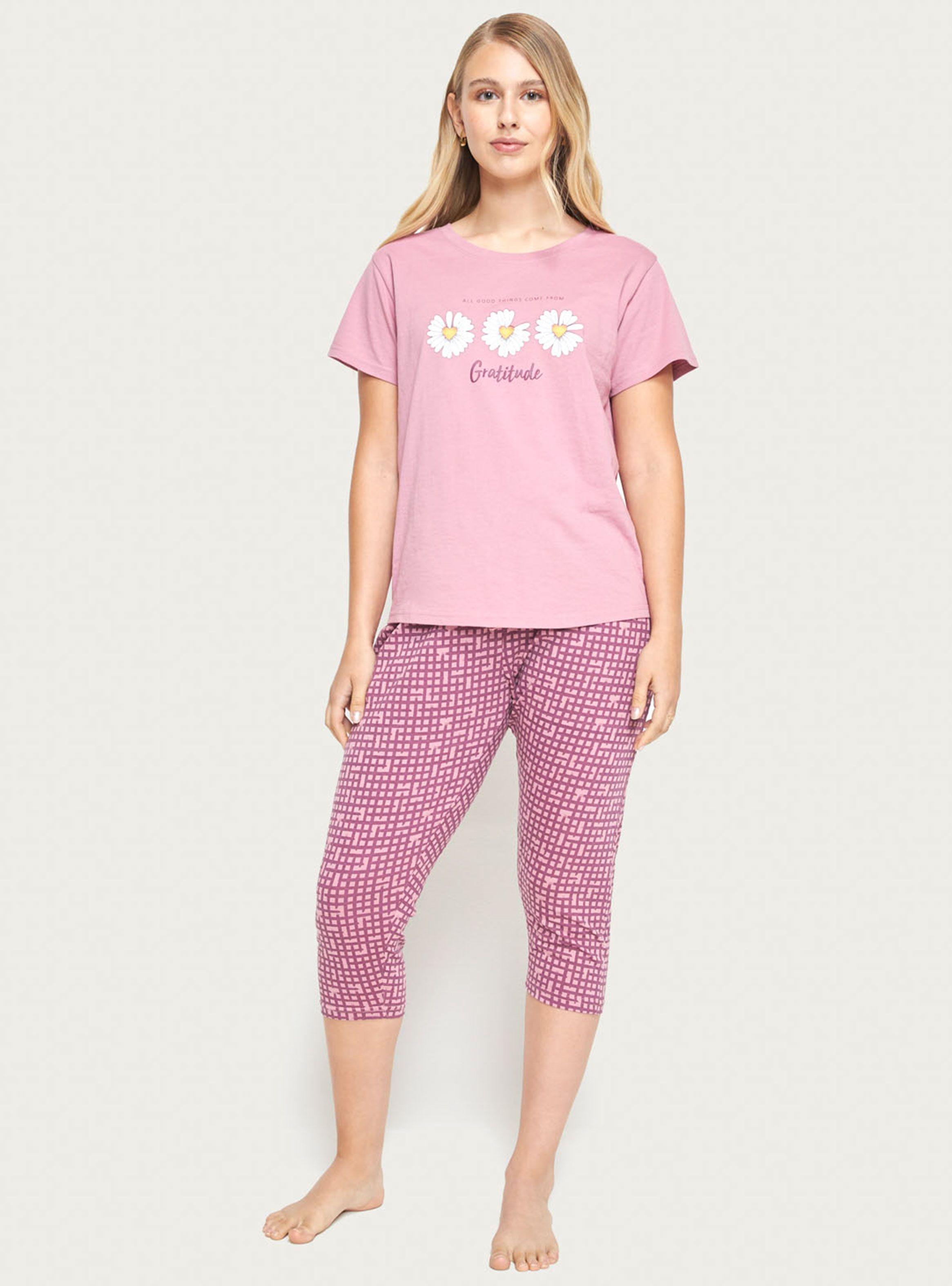 Pijama Capri Jersey Malva-0