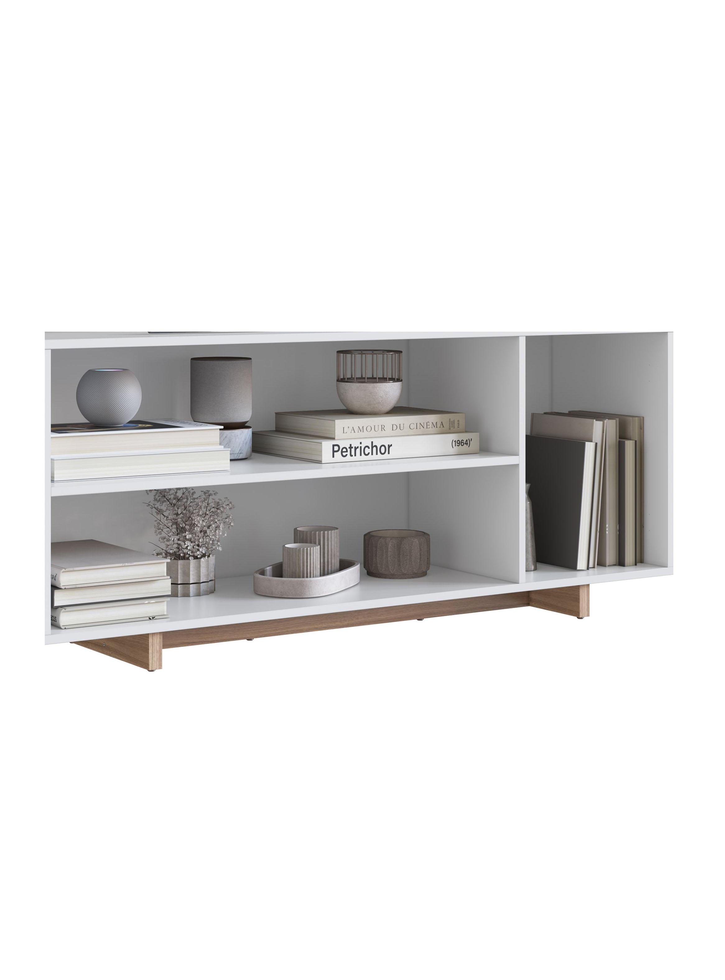 Rack TV 50" 3 Espacios B75 Blanco -2