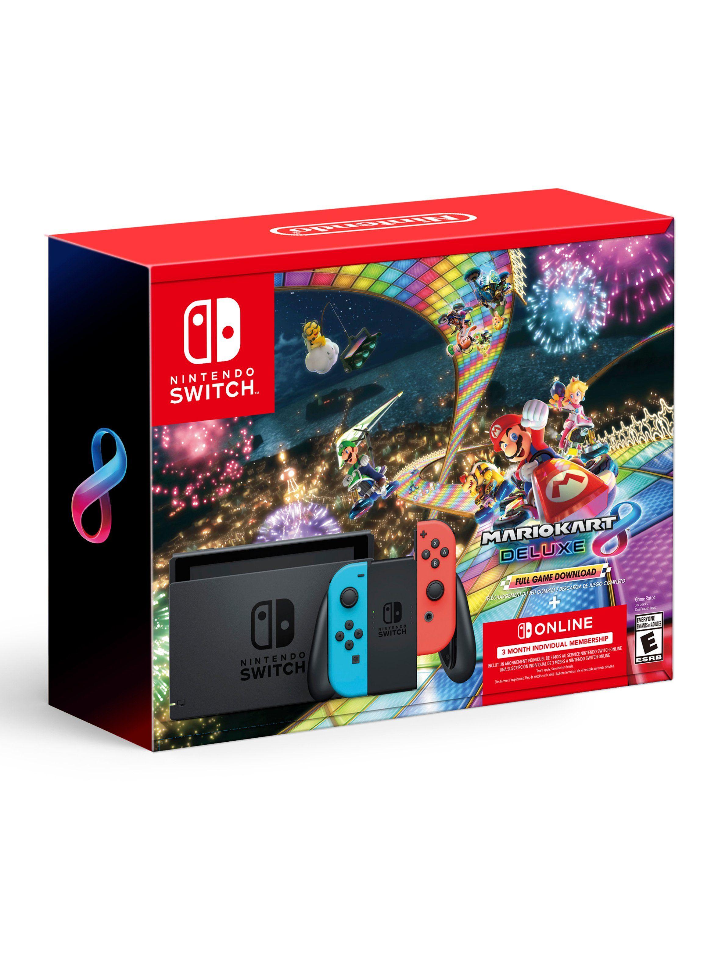 Nintendo Switch Neon Blue & Neon Red Joy-Con + Mario Kart 8 Deluxe-0