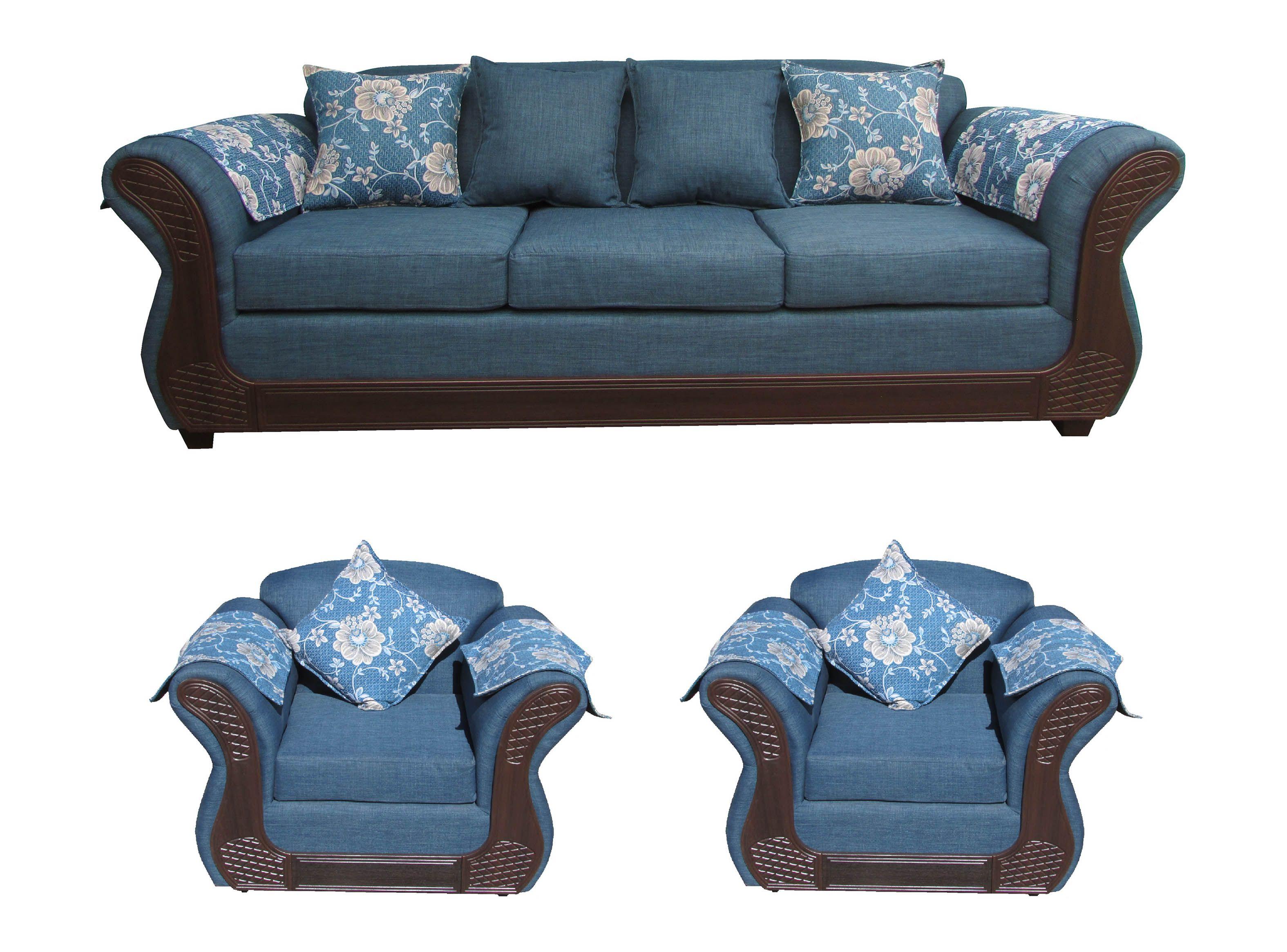 Juego Living Irlanda Chocolate: Sofá 3C + 2 Sillones 1C Chenille-0