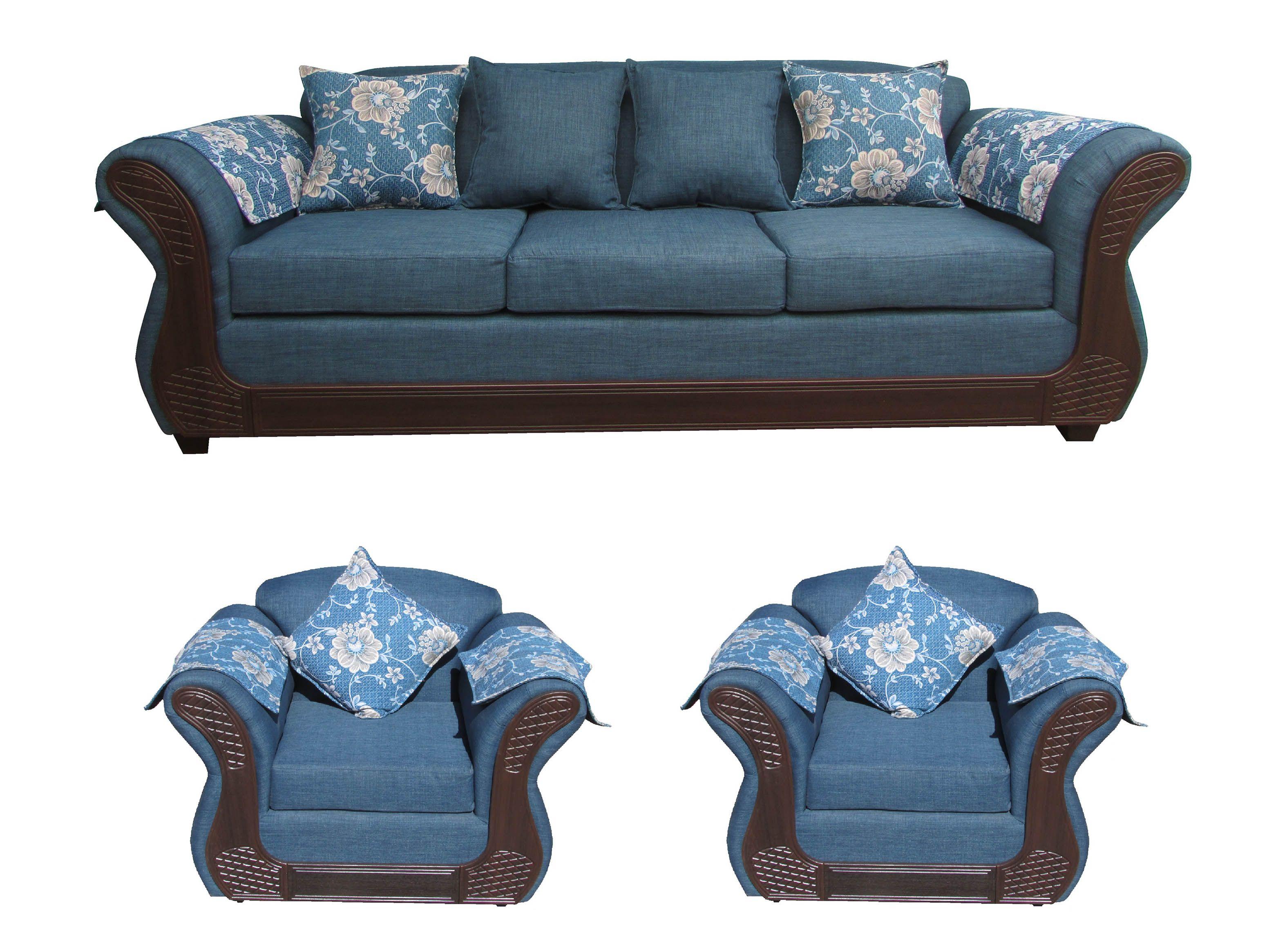 Juego Living Irlanda Chocolate: Sofá 3C + 2 Sillones 1C Chenille-0