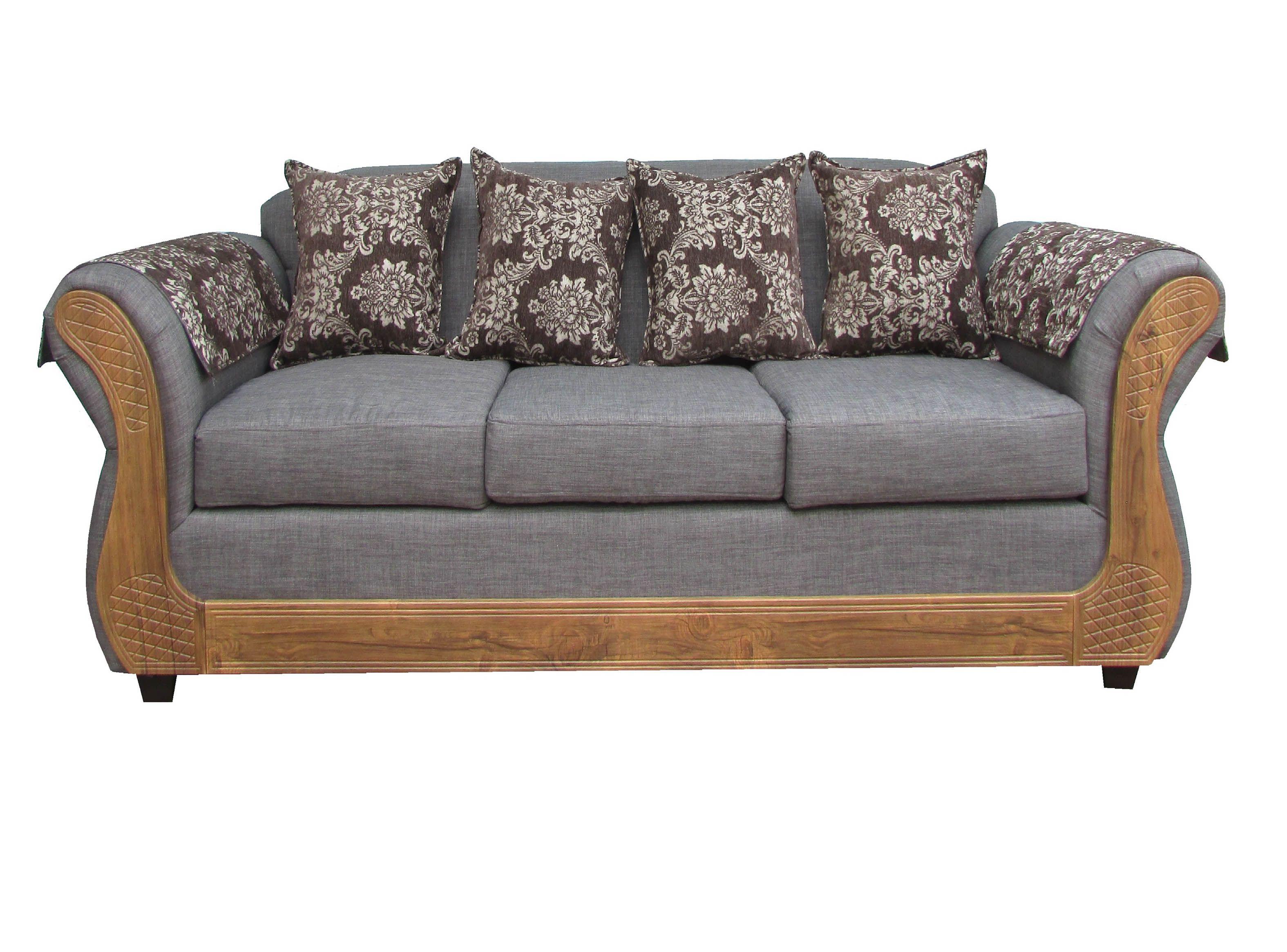 Juego Living Irlanda Miel: Sofá 3C + 2 Sillones 1C Chenille-2