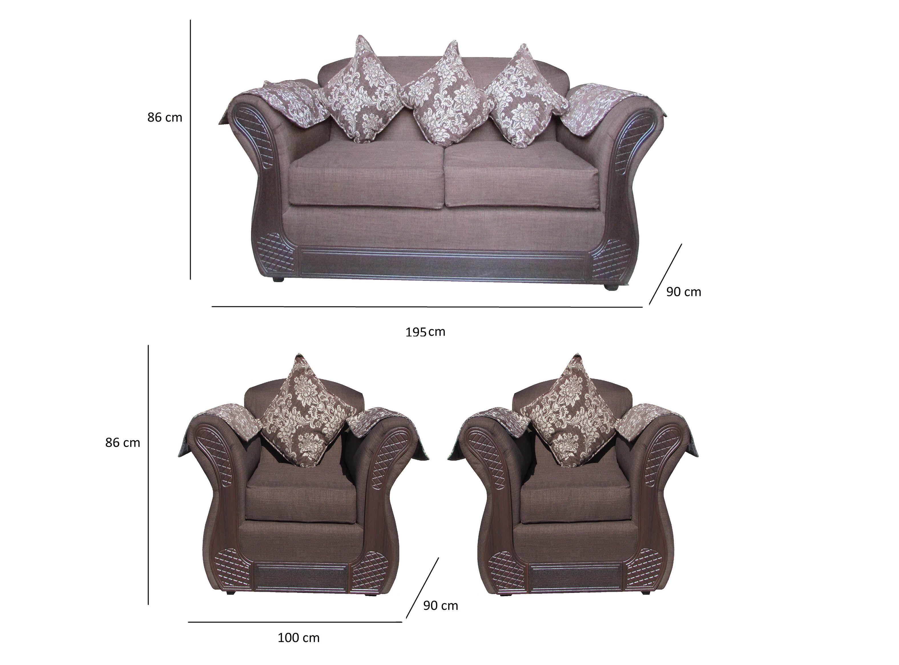 Juego Living Irlanda Chocolate: Sofá 2C + 2 Sillones 1C Chenille-1