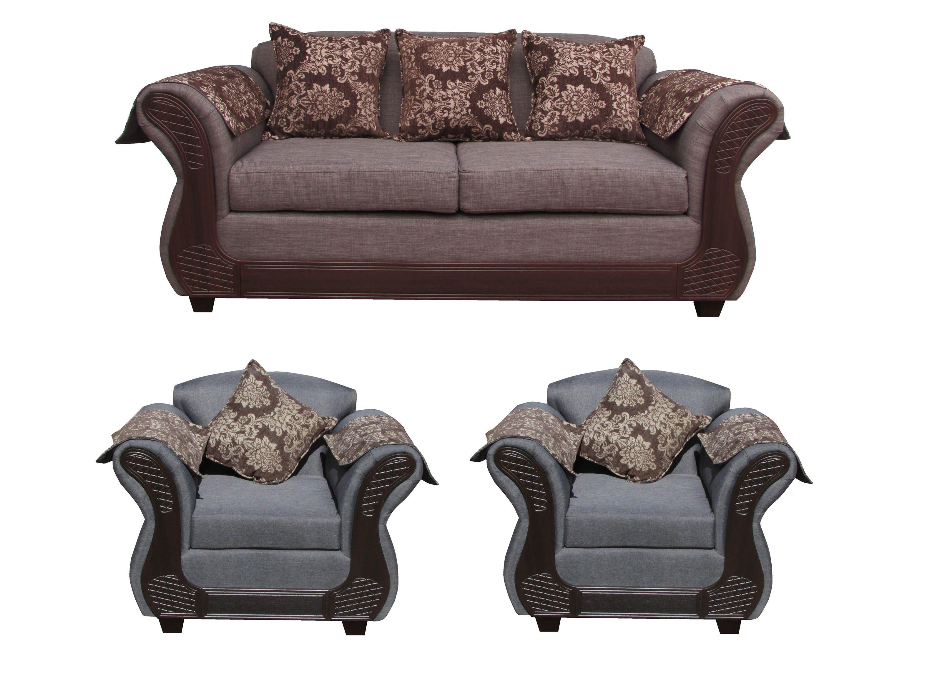 Juego Living Irlanda Chocolate: Sofá 2C + 2 Sillones 1C Chenille-0
