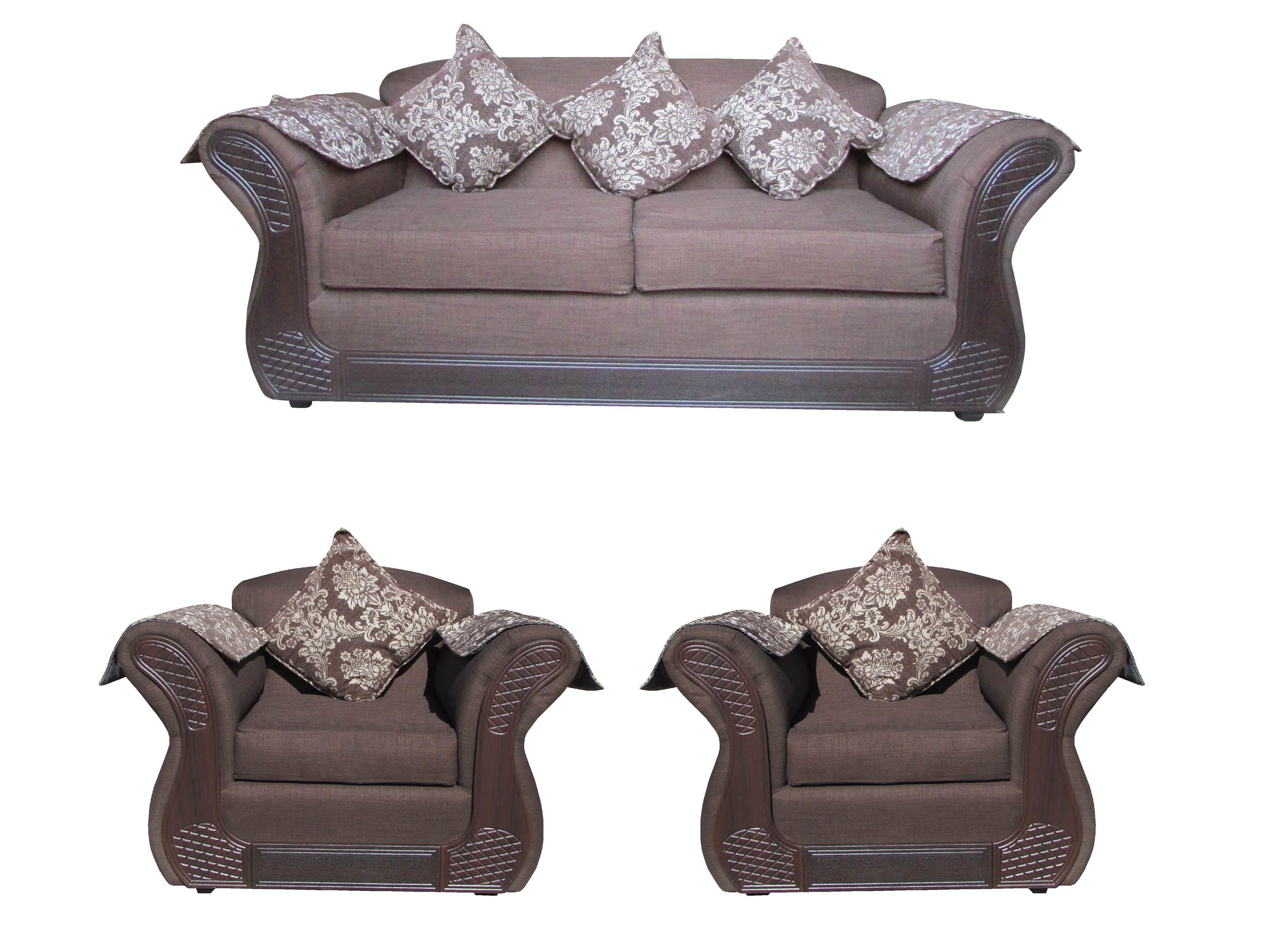 Juego Living Irlanda Chocolate: Sofá 2C + 2 Sillones 1C Chenille-0